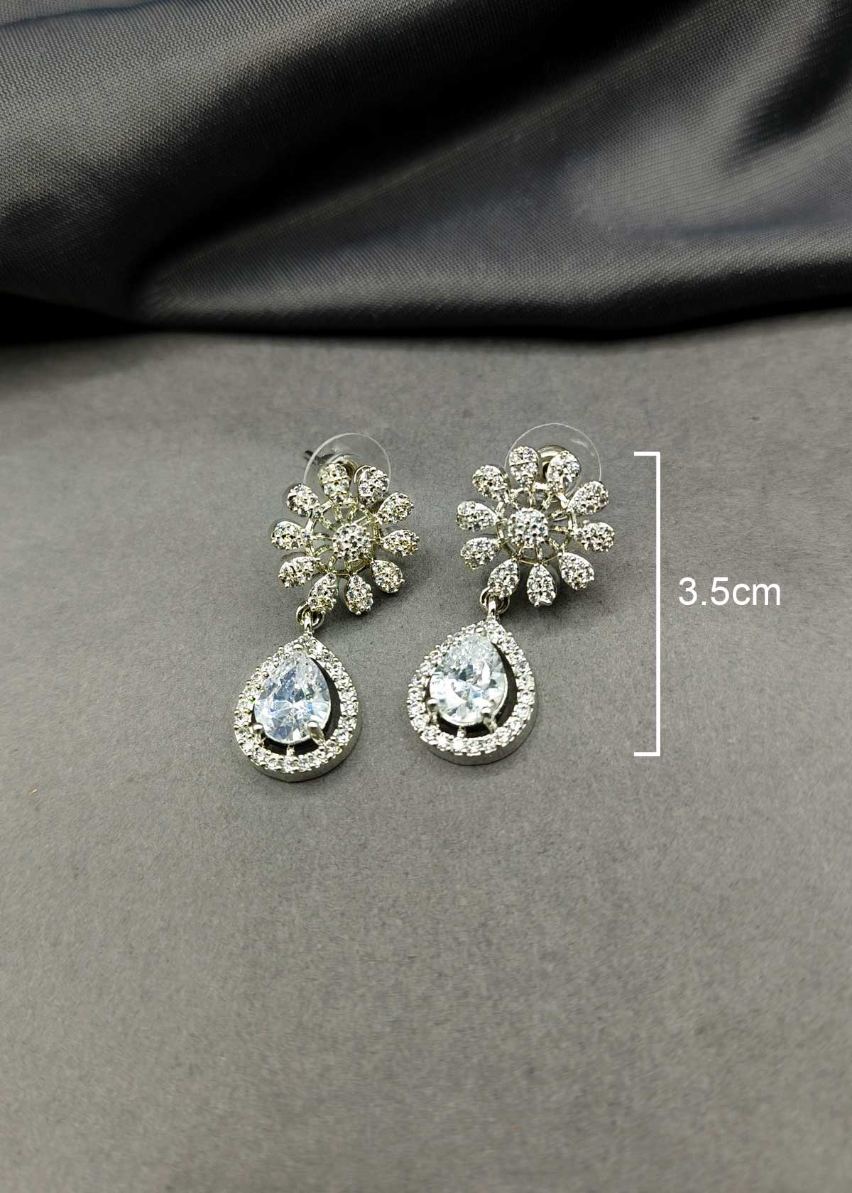 Dazzling Drop Cubic Zircon Gold Silver Plated Hanging Earring For Women