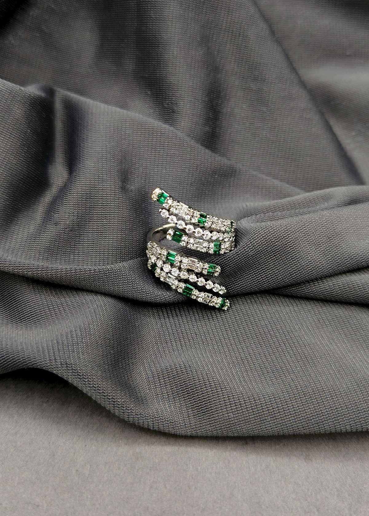Modern Wrap Style Gold Silver Plated Cubic Zircon Adjustable Finger Ring For Women