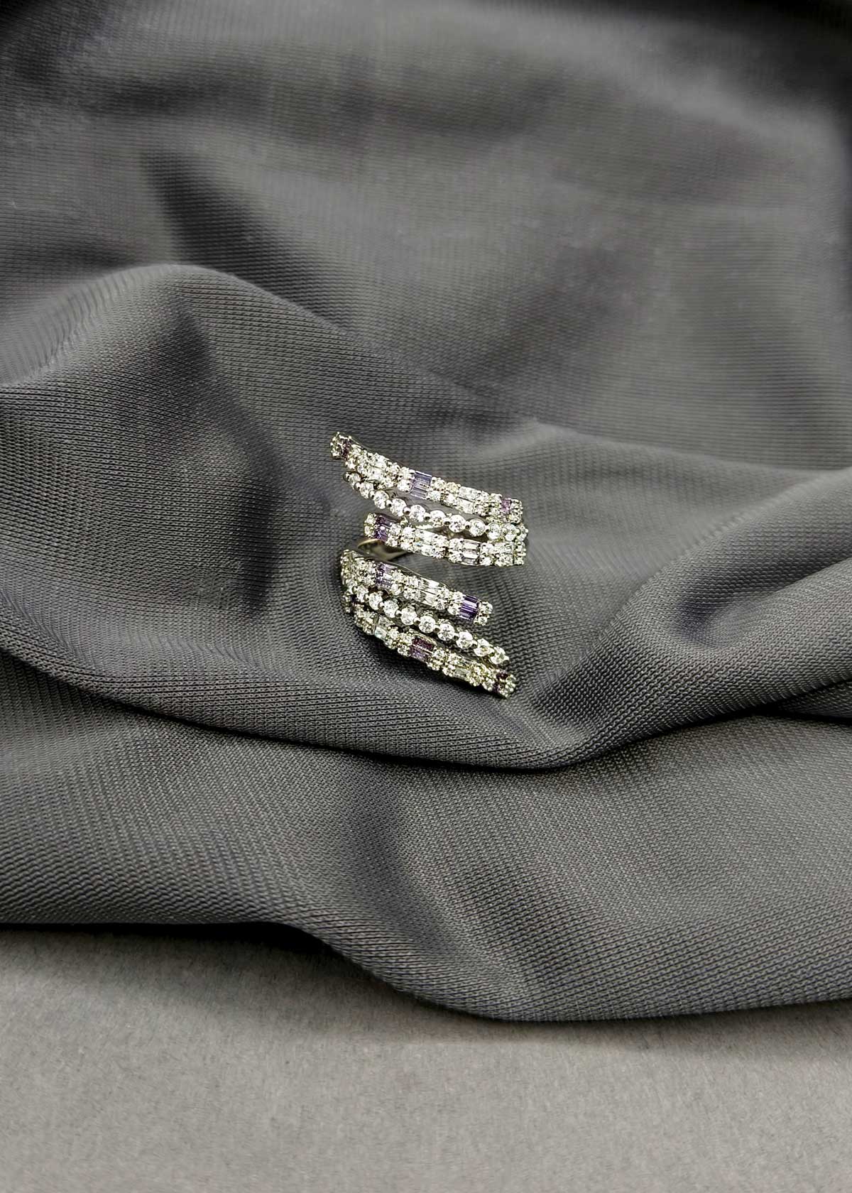 Modern Wrap Style Gold Silver Plated Cubic Zircon Adjustable Finger Ring For Women