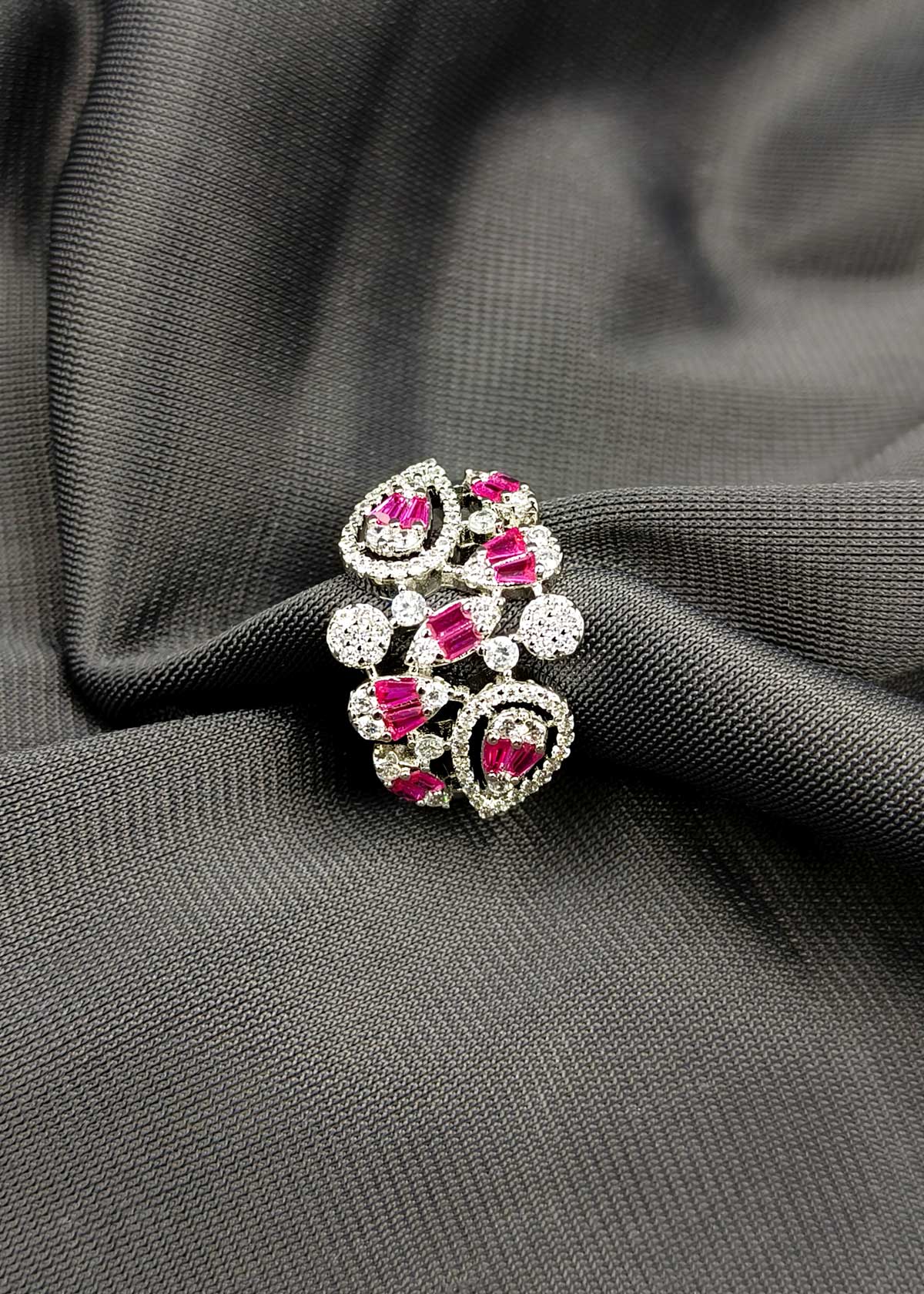 Fancy Marquise Cubic Zircon Gold Silver Plated Adjustable Finger Ring For Women