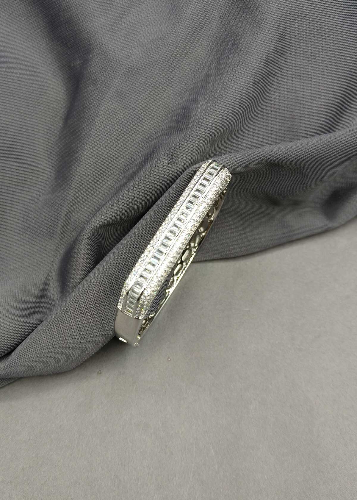 Attractive Cubic Zircon Gold Silver Plated Kada Bracetet For Women