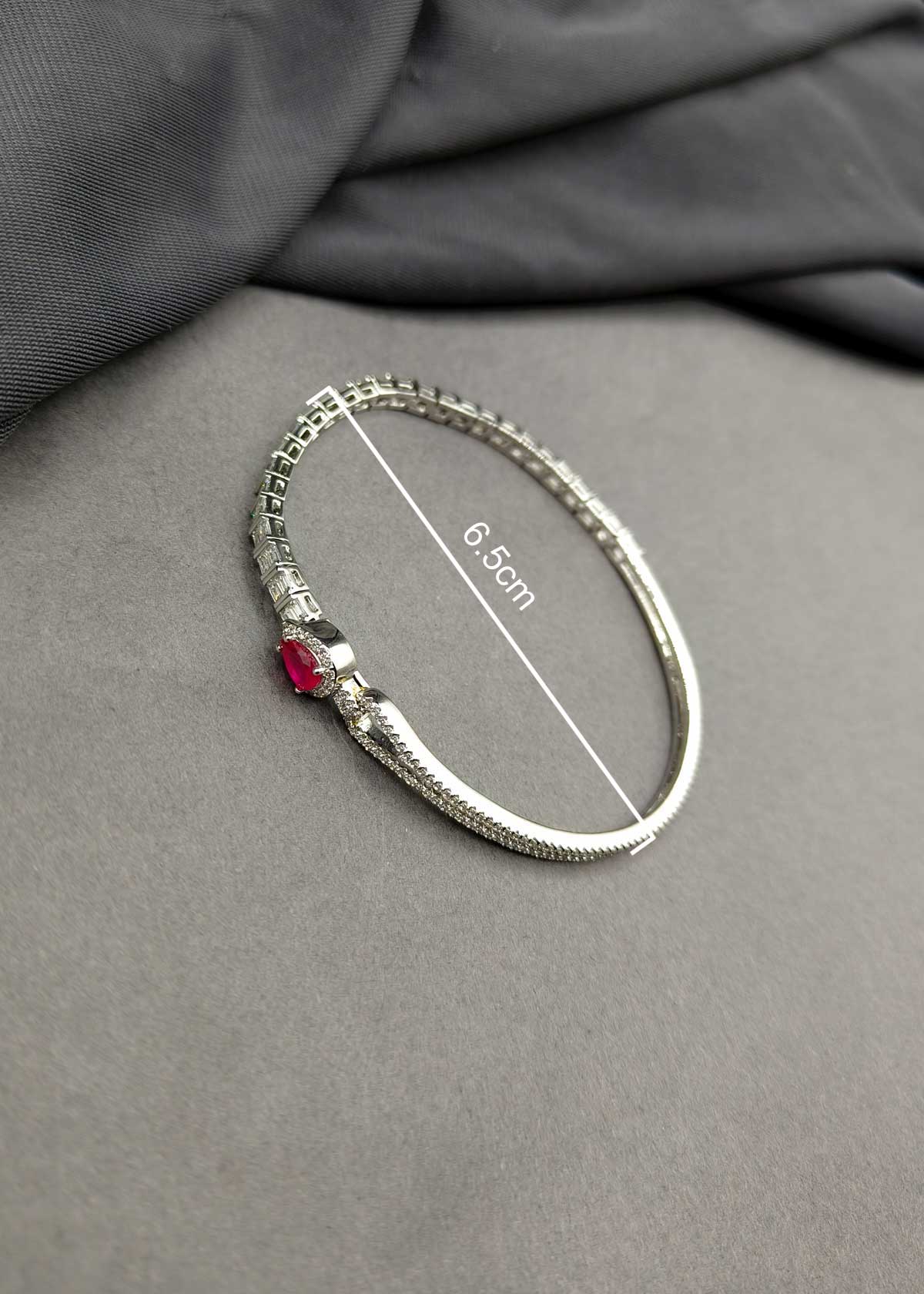 Baguette And Teardrop Cubic Zircon Openable Kada Bracetet For Women