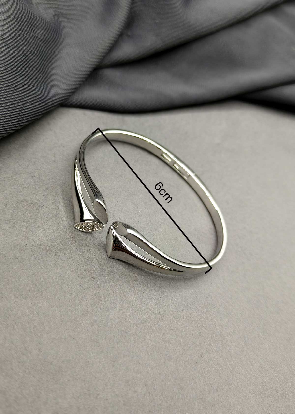 Modern Minimalism Cubic Zircon Gold Plated Kada Bracetet For Women