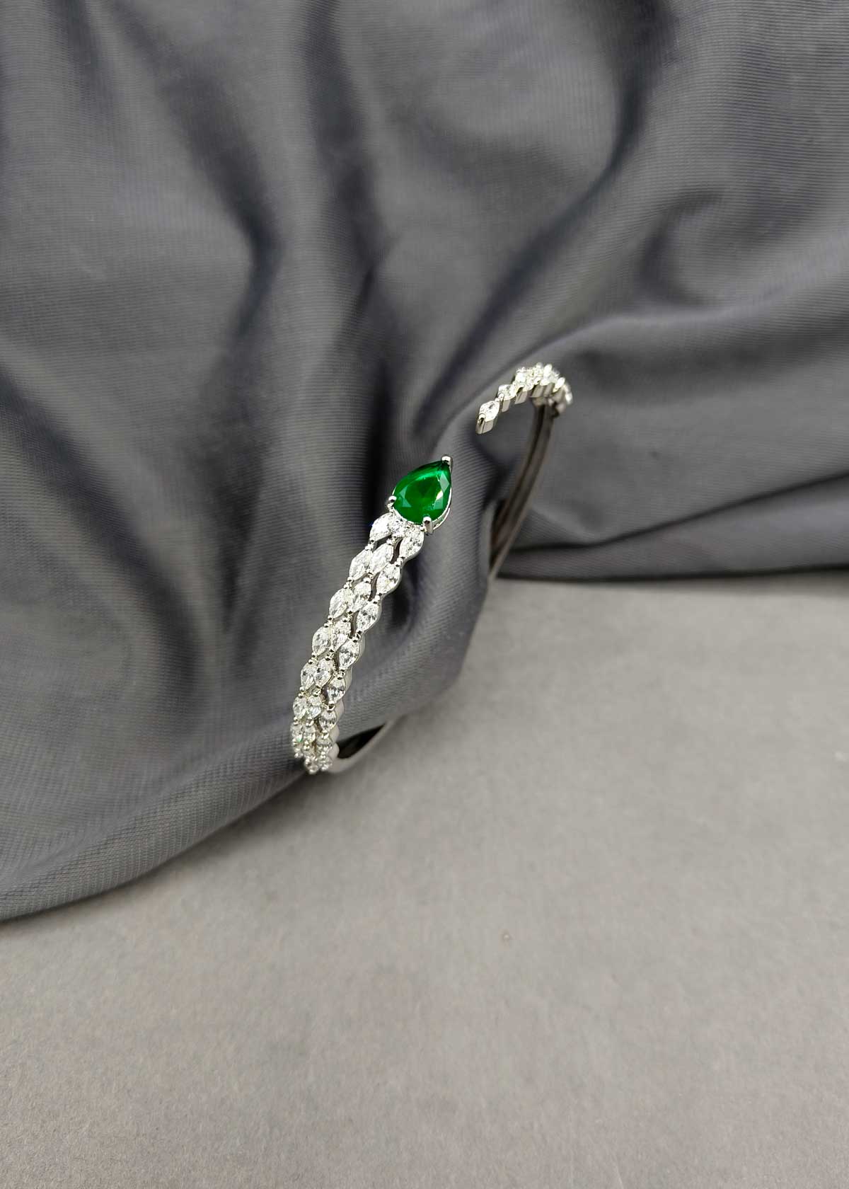Dazzling Open Cuff Marquise Cubic Zircon Kada Bracetet For Women