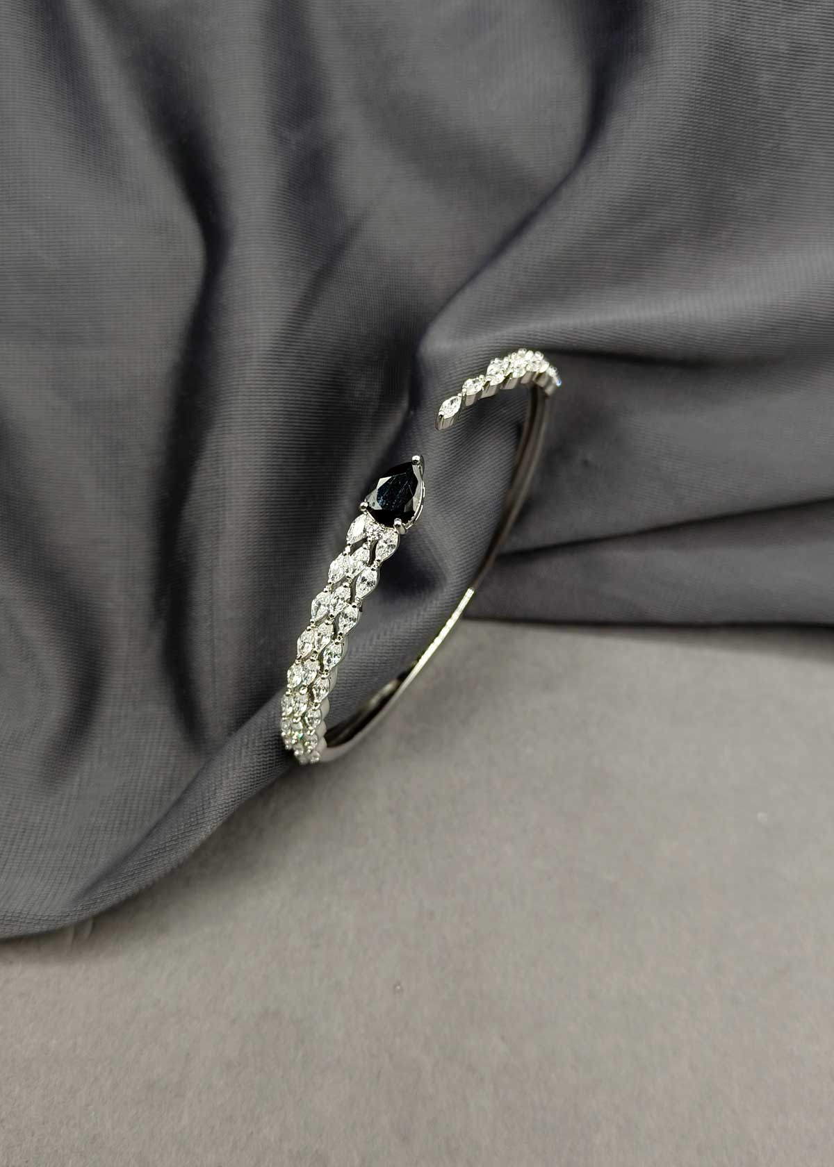 Dazzling Open Cuff Marquise Cubic Zircon Kada Bracetet For Women