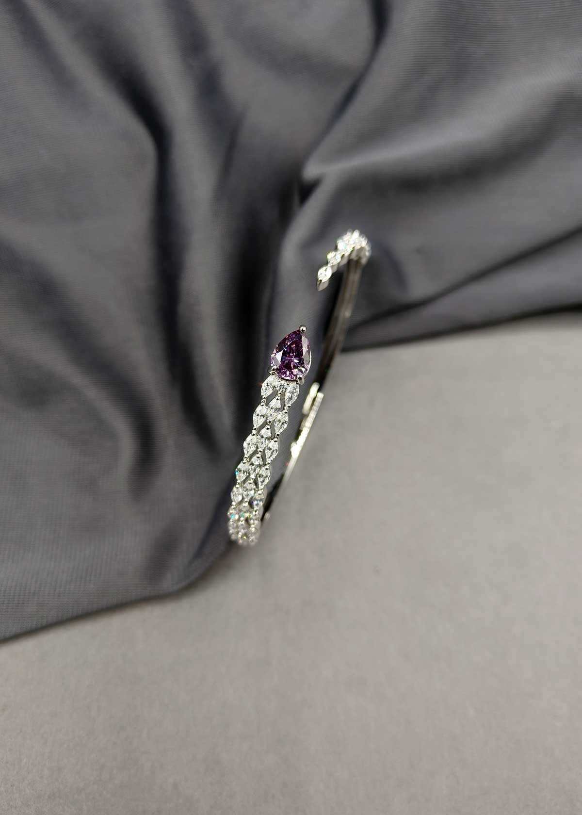 Dazzling Open Cuff Marquise Cubic Zircon Kada Bracetet For Women