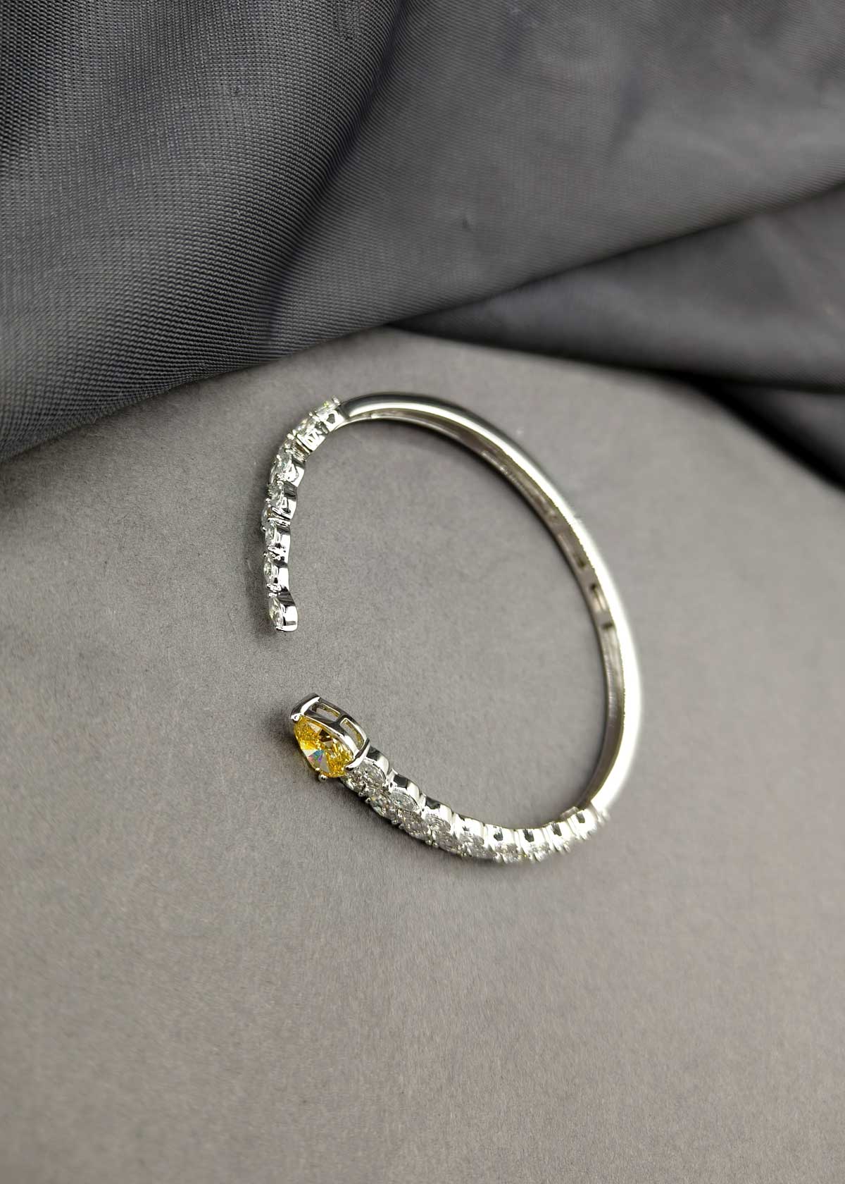 Dazzling Open Cuff Marquise Cubic Zircon Kada Bracetet For Women