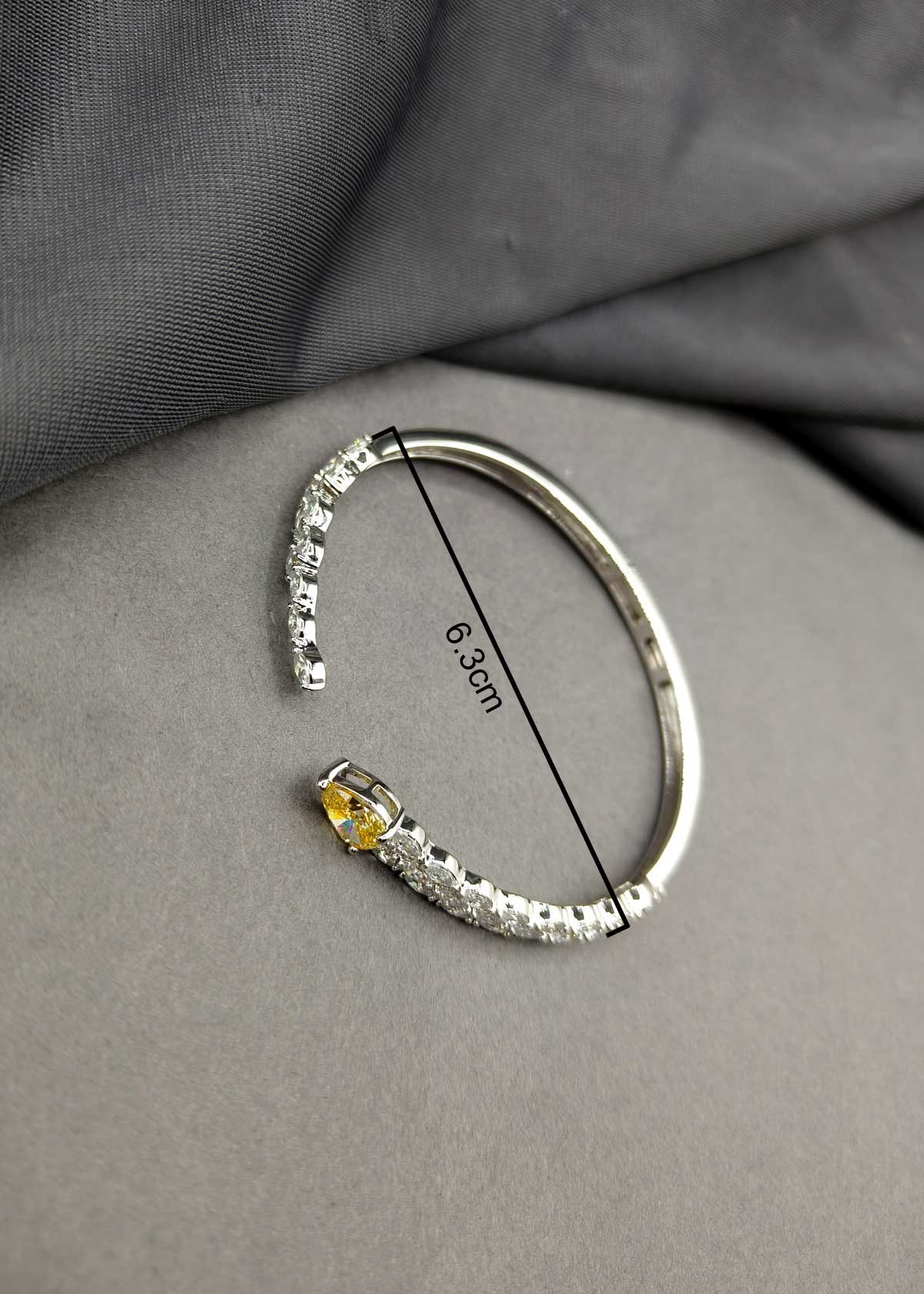 Dazzling Open Cuff Marquise Cubic Zircon Kada Bracetet For Women