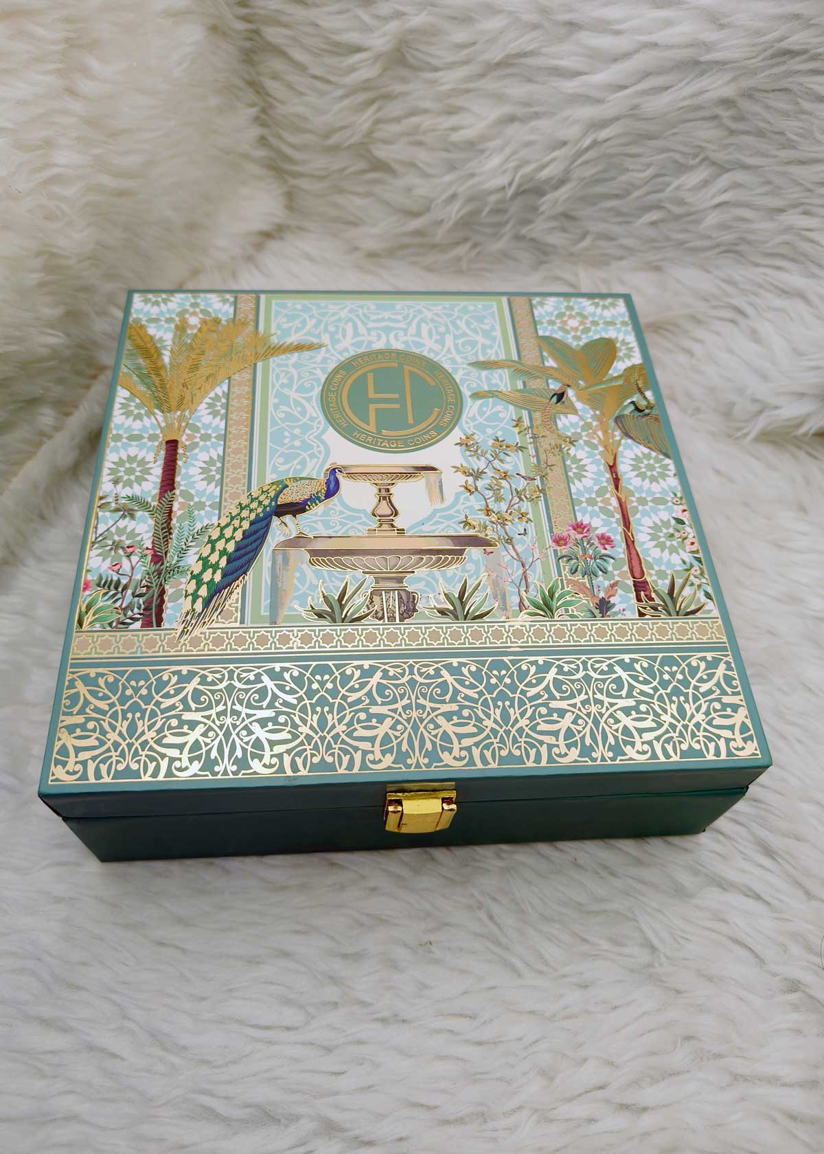 999 Fine Silver Ganesh Idol Gift Set With Meenakari Coin