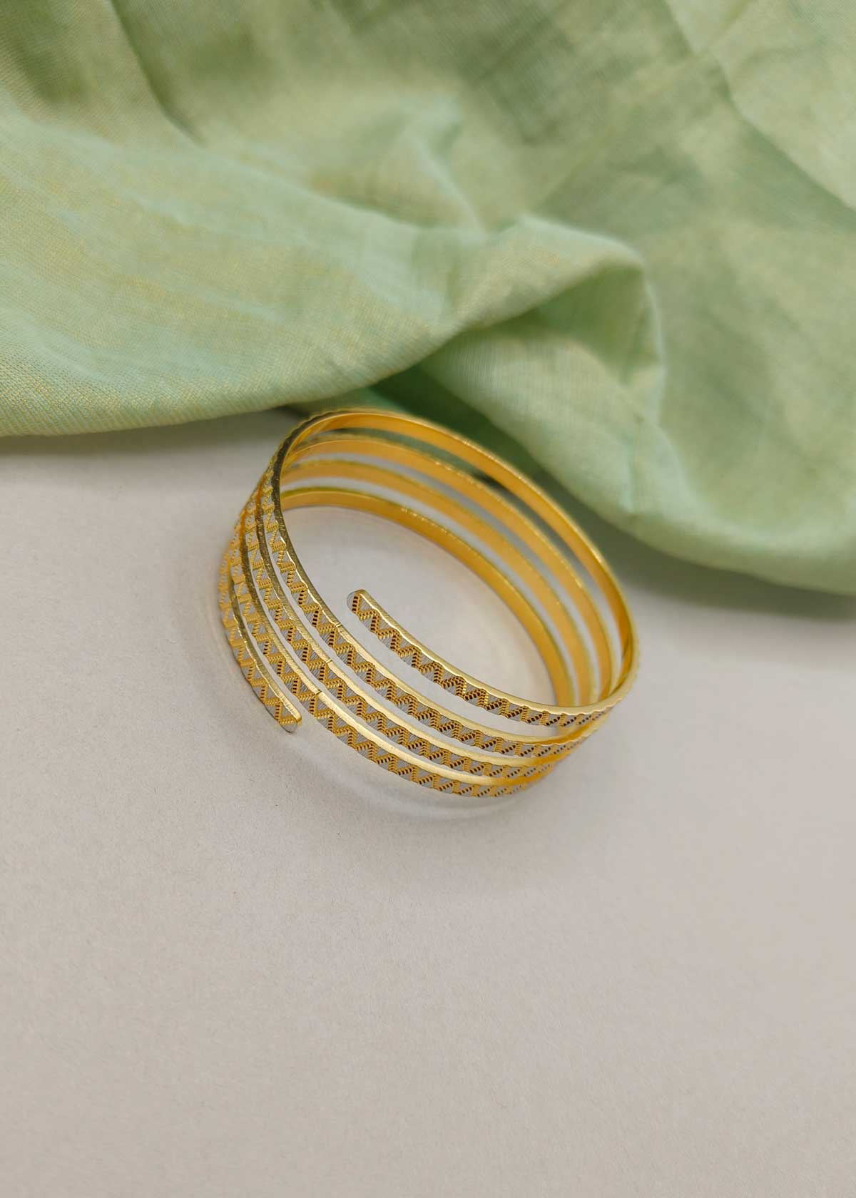 Elegant 1 Gram Gold And Silver Plated Kada Bangle (1Pc)