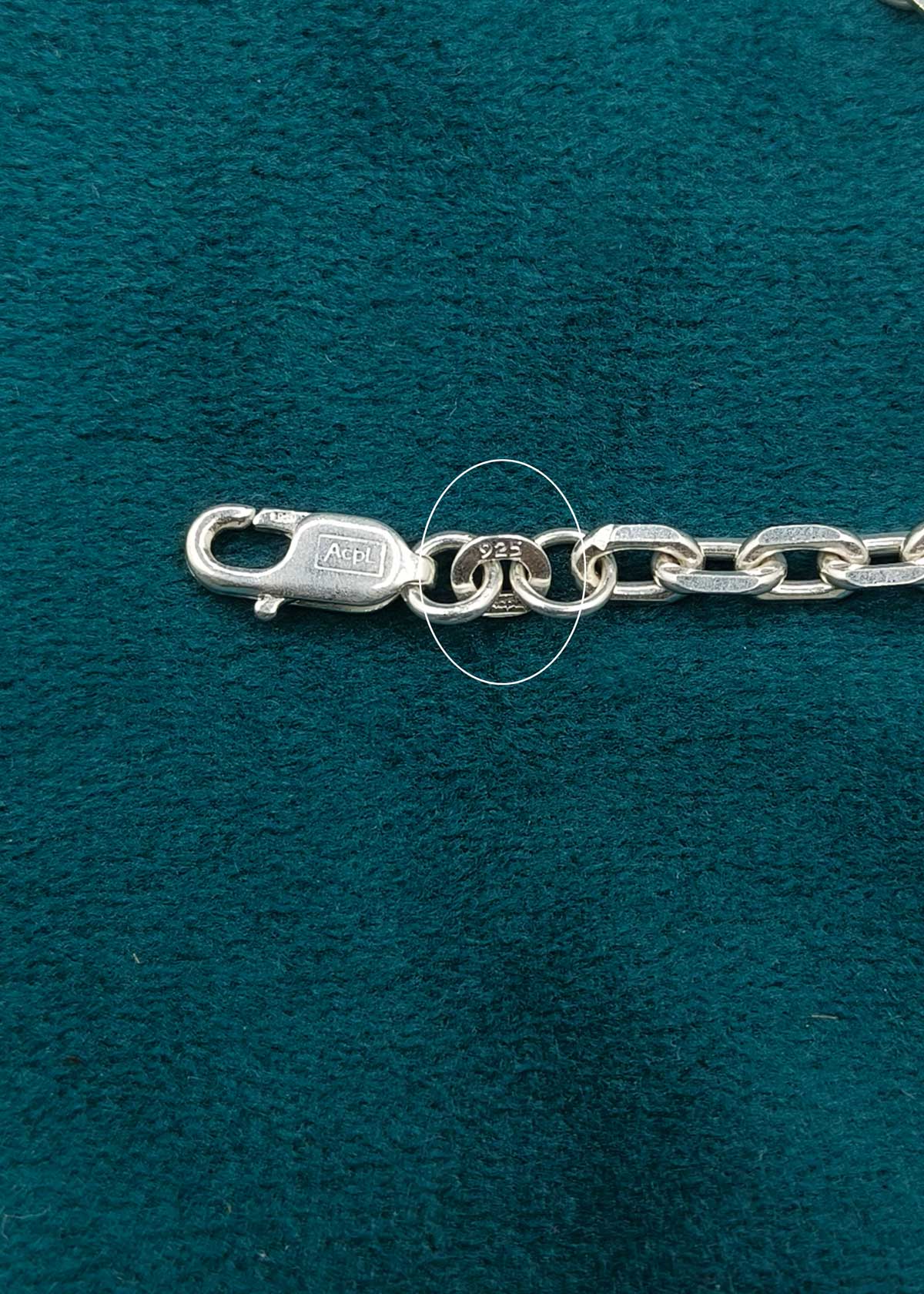 92.5 Sterling Silver Classic Cable Link Men's Chain