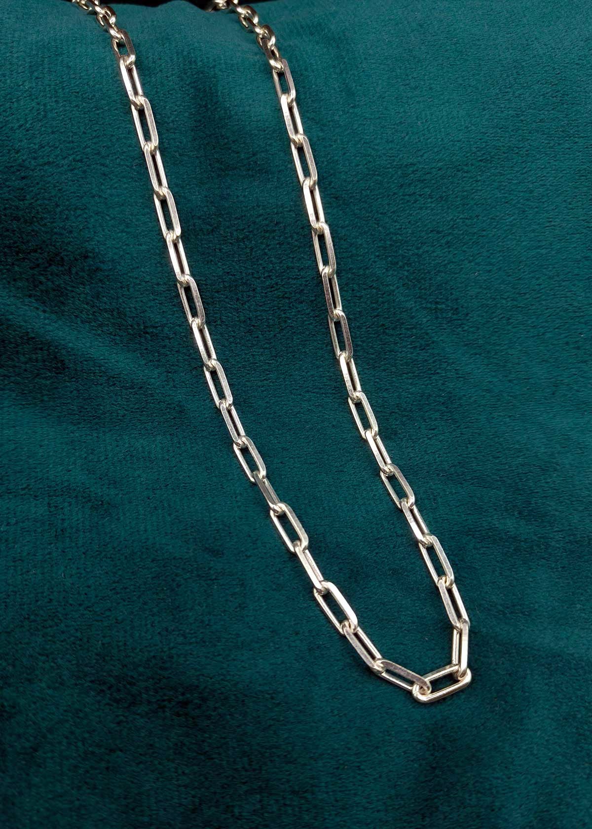 92.5 Sterling Silver Paperclip Link Design Men's Chain