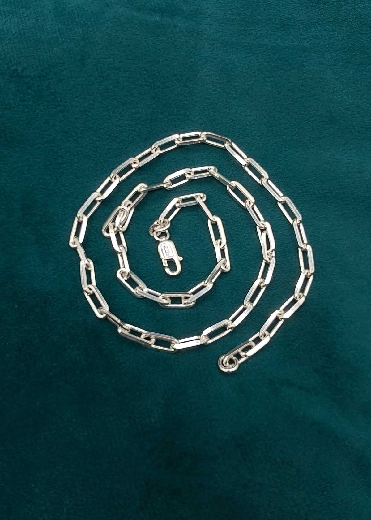 92.5 Sterling Silver Paperclip Link Design Men's Chain