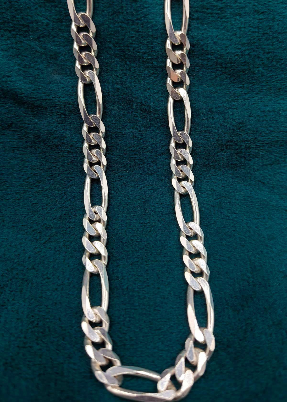 92.5 Sterling Silver Iconic Pattern Men's Chain