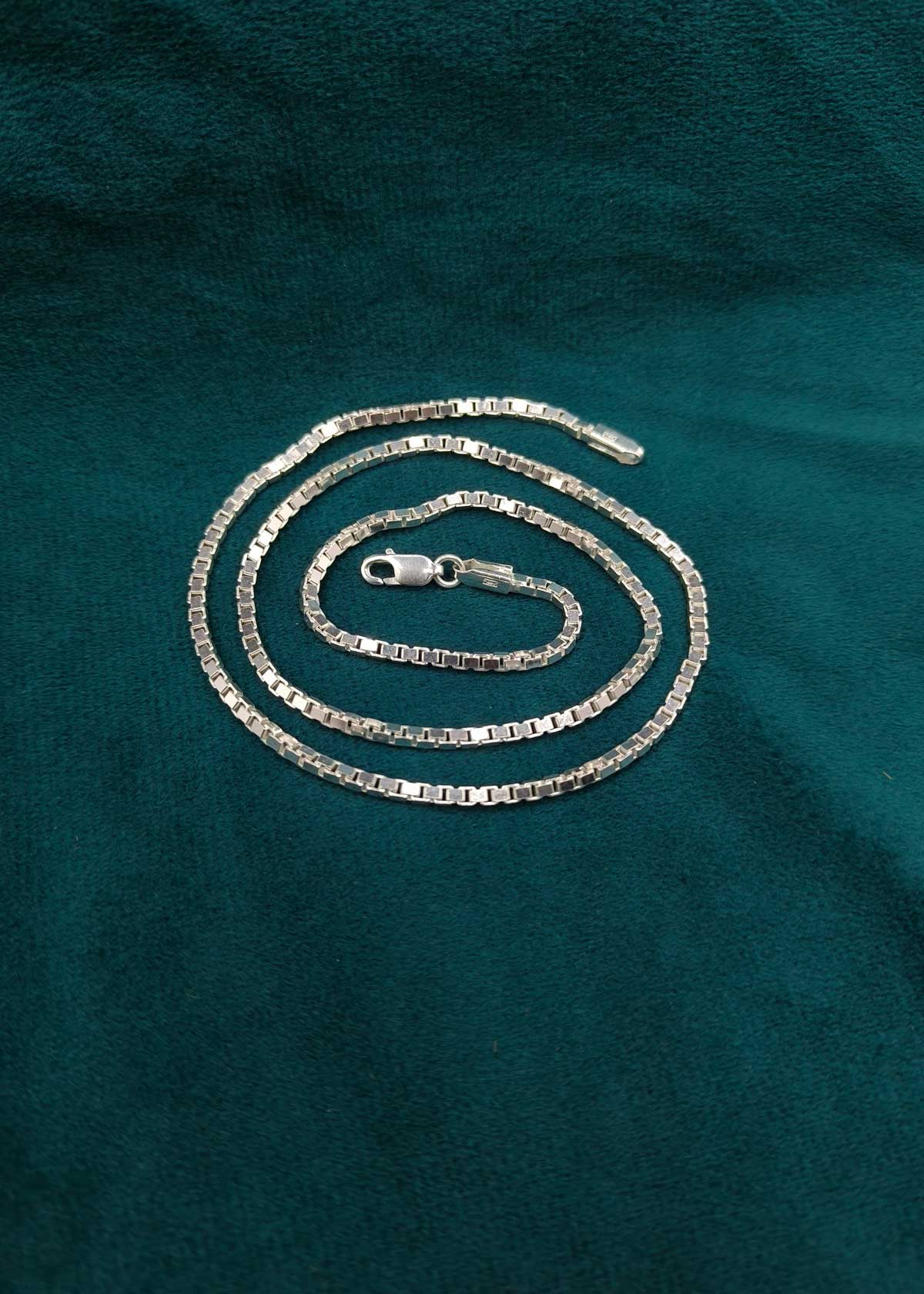 92.5 Sterling Silver Box Link Men's Chain