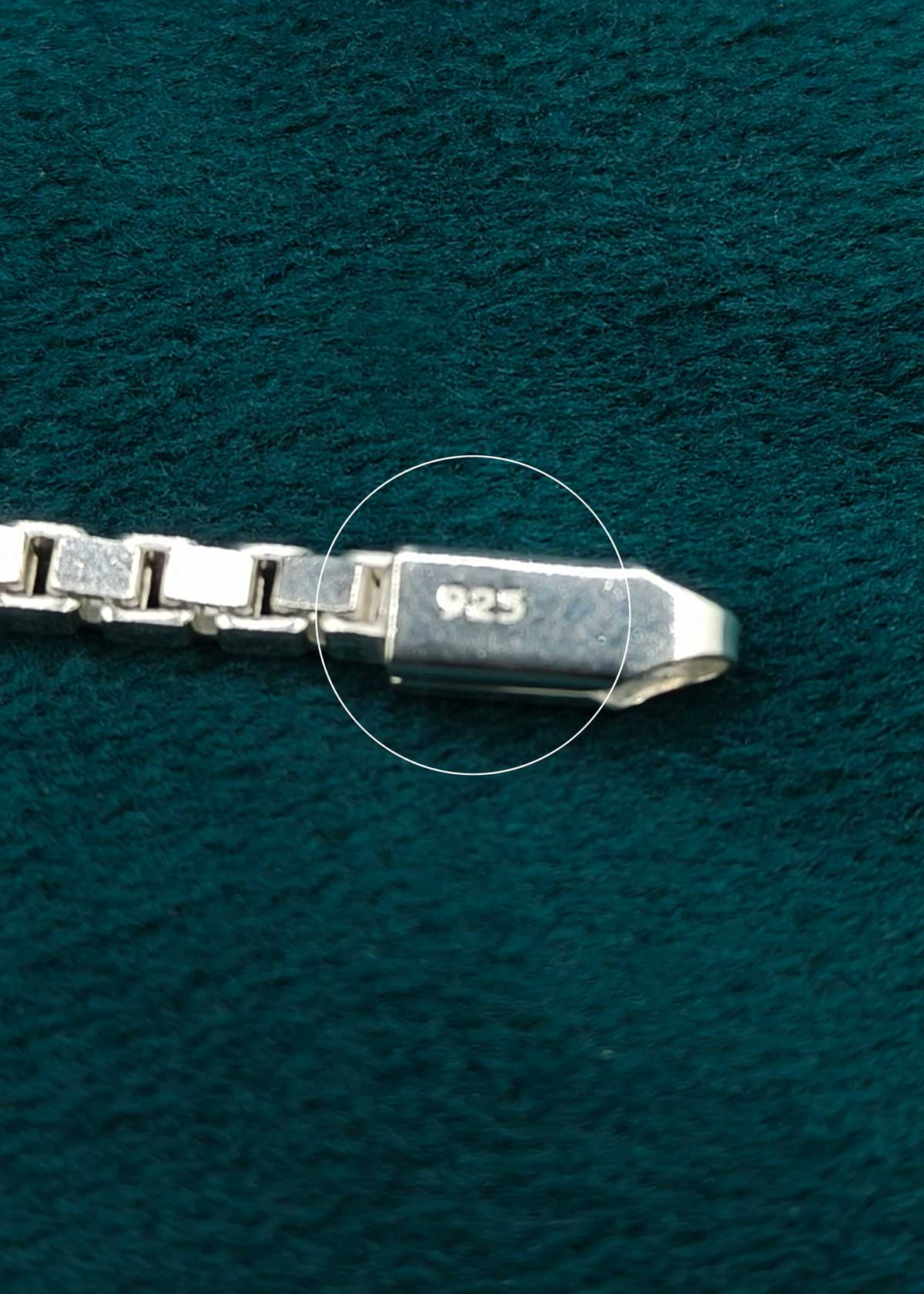 92.5 Sterling Silver Box Link Men's Chain