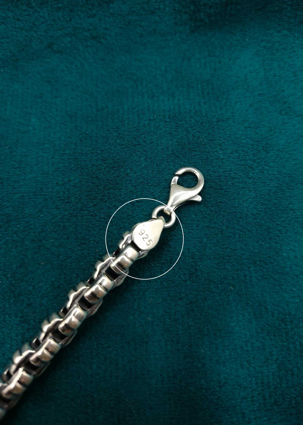 92.5 Sterling Silver Round Link Men's Chain