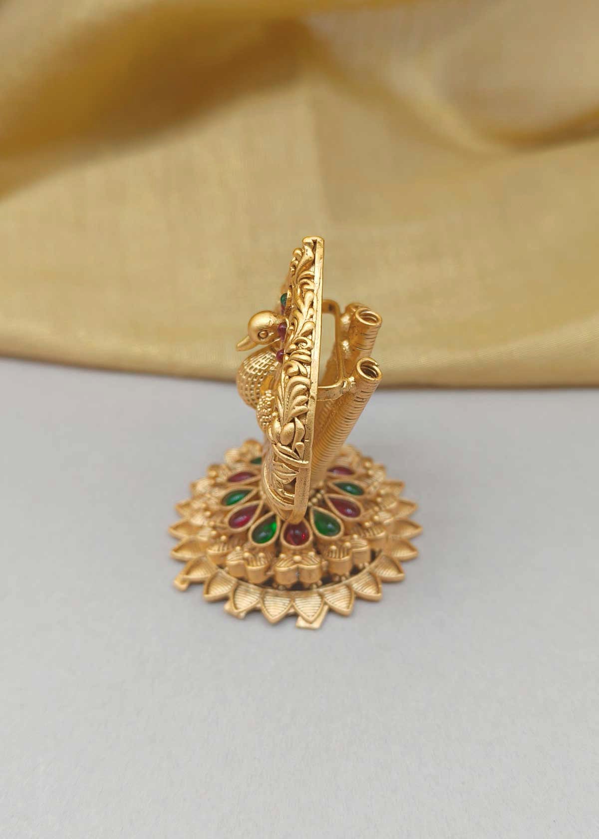 Antique Gold Plated Peacock Agarbatti Stand