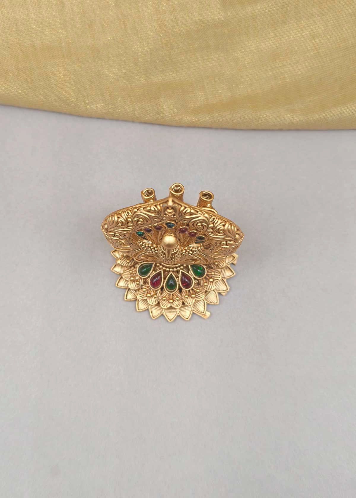 Antique Gold Plated Peacock Agarbatti Stand