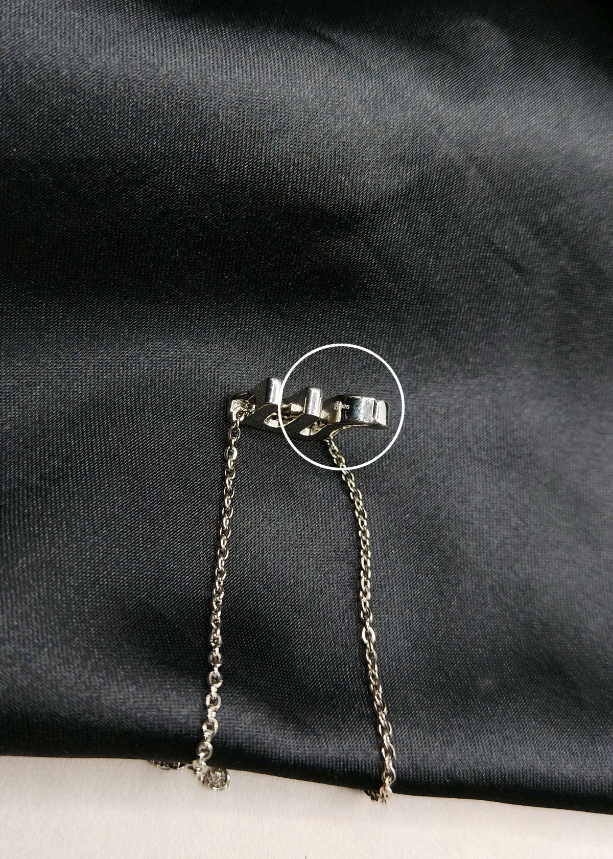 92.5 Sterling Silver Scorpio Zodiac Symbol Pendant + Chain