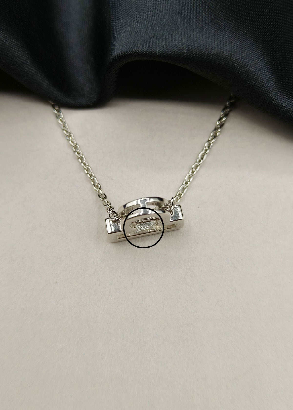 92.5 Sterling Silver Libra Zodiac Symbol Pendant + Chain