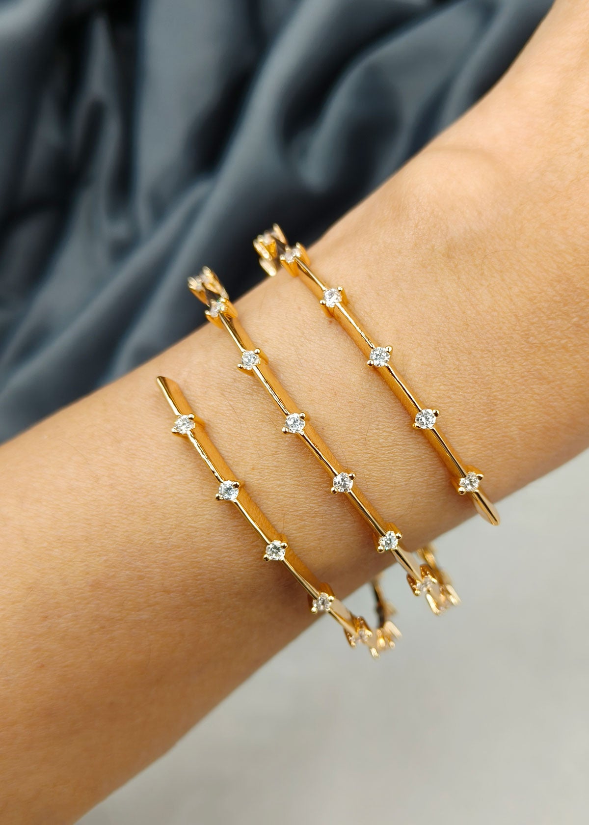 Stunning Gold Plated Triple Coil Design Kada Bangle (1Pc)