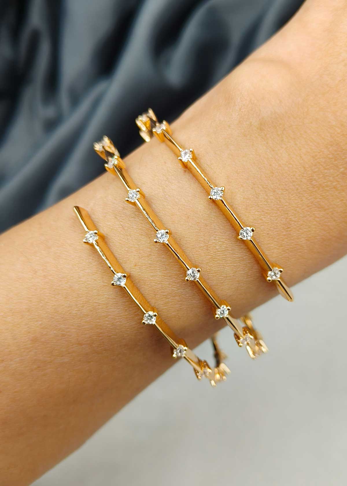 Stunning Gold Plated Triple Coil Design Kada Bangle (1Pc)