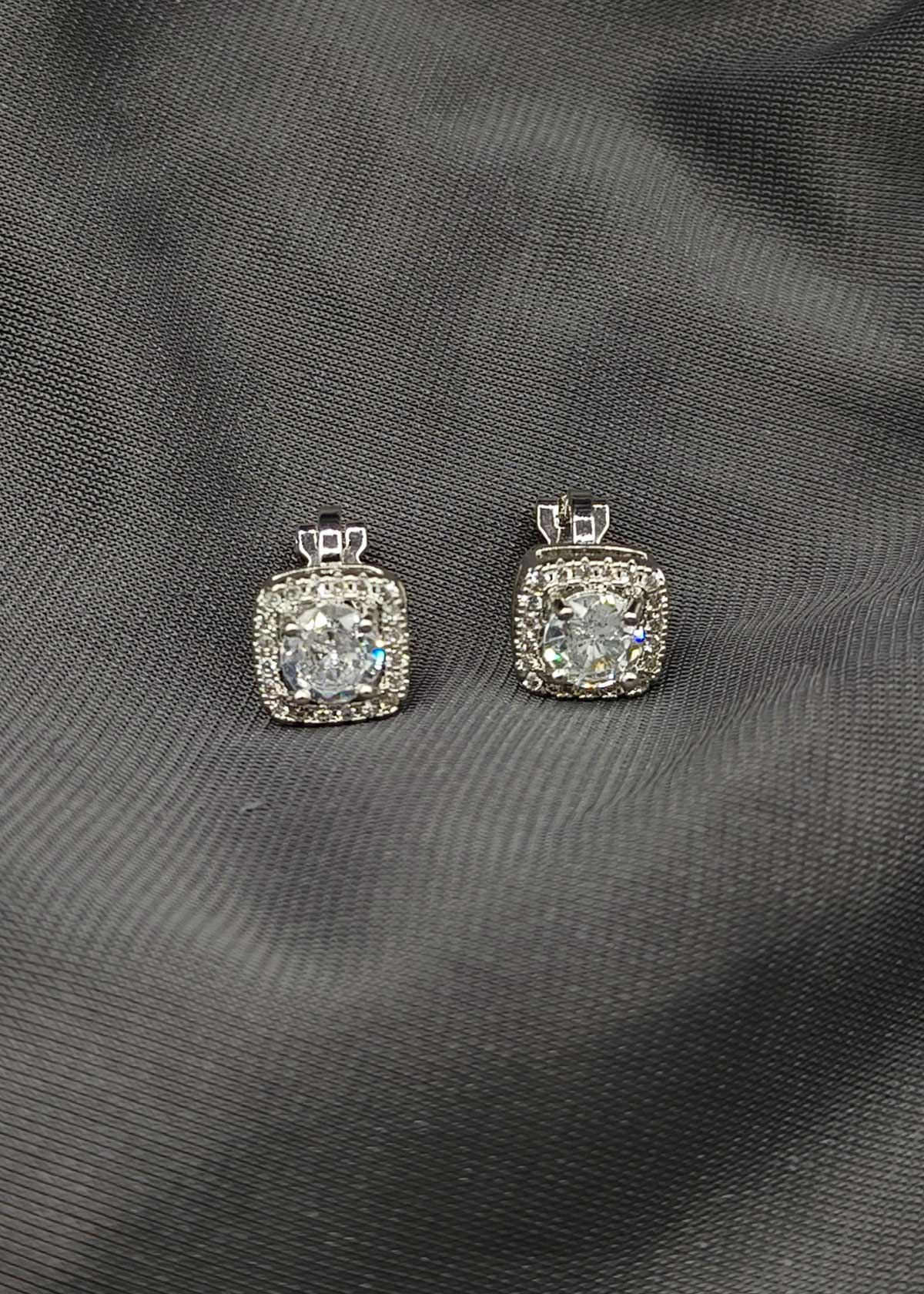 Square Shape Silver Plated Cubic Zircon Ear Cuff For Women