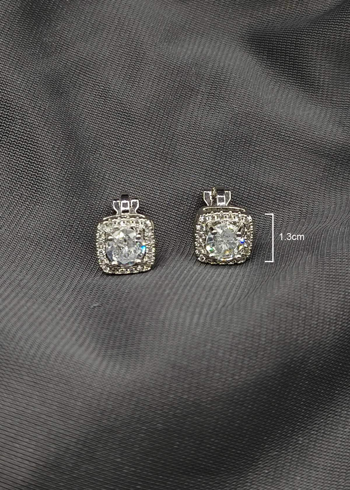 Square Shape Silver Plated Cubic Zircon Ear Cuff For Women