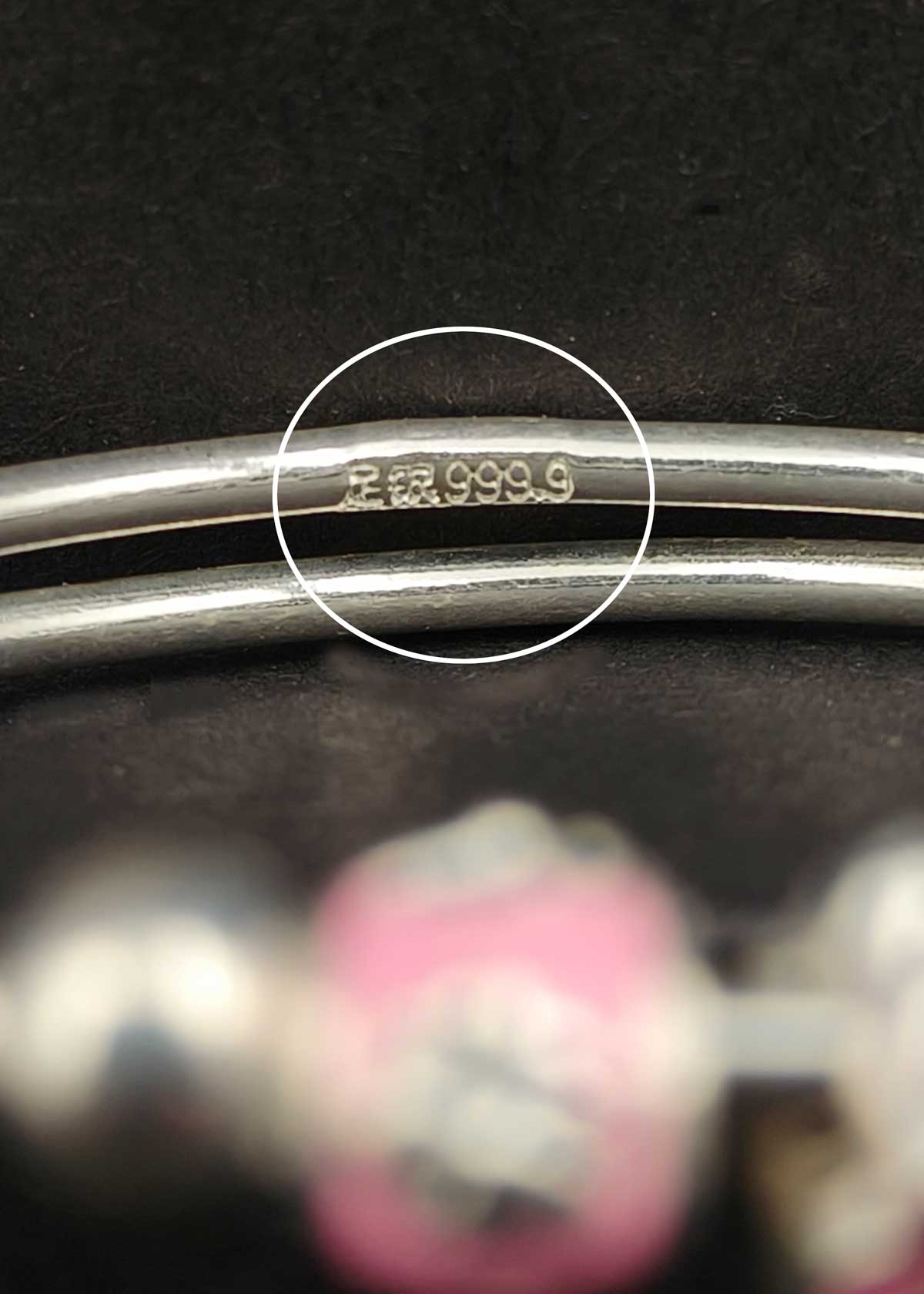 999.9 Sterling Silver Pink Meenakari Butterfly Design Adjustable Baby Girl Kada