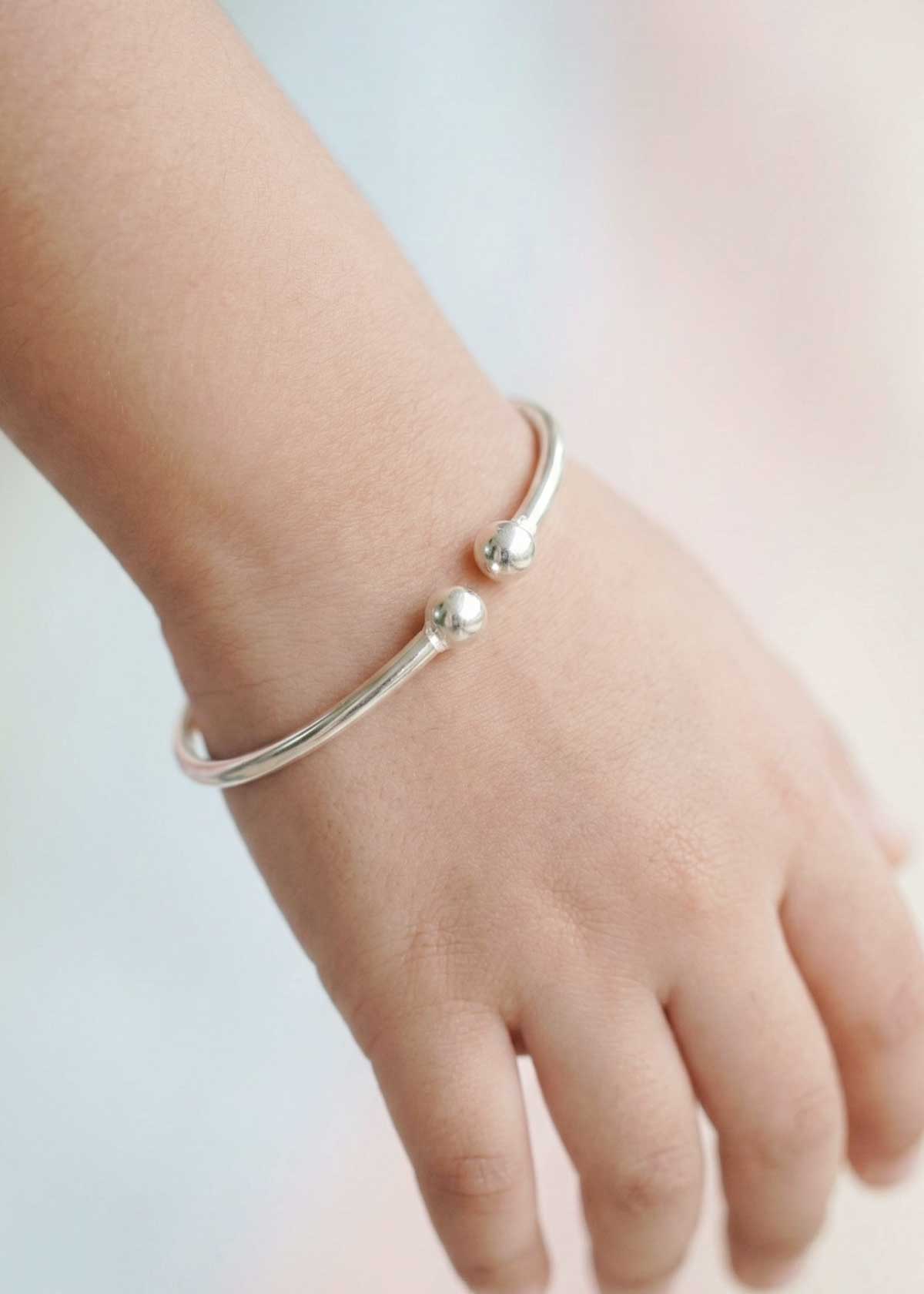 Delicate 92.5 Sterling Silver Adjustable Baby Kada
