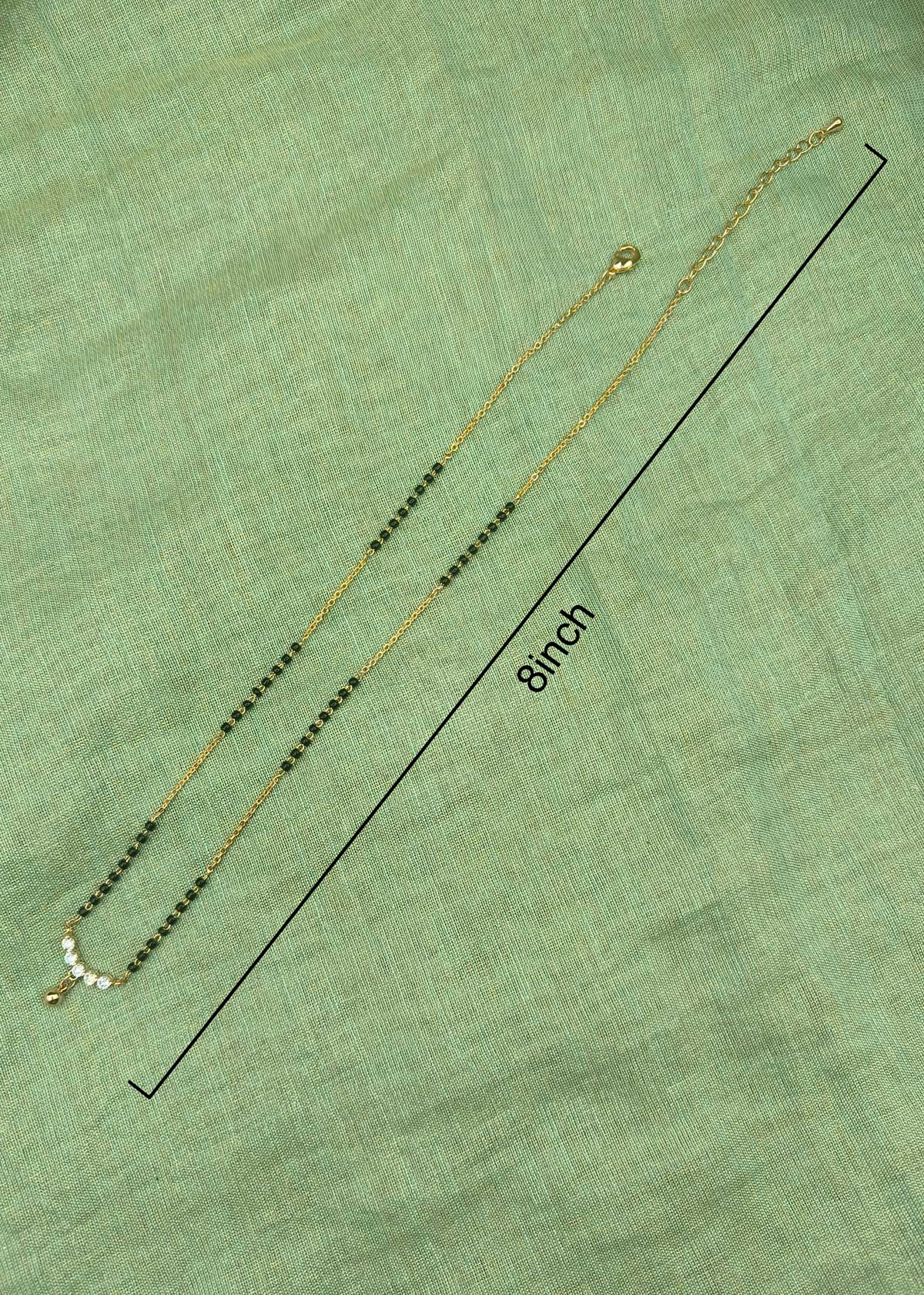 Delicate Cubic Zircon Gold Plated Mangalsutra Necklace