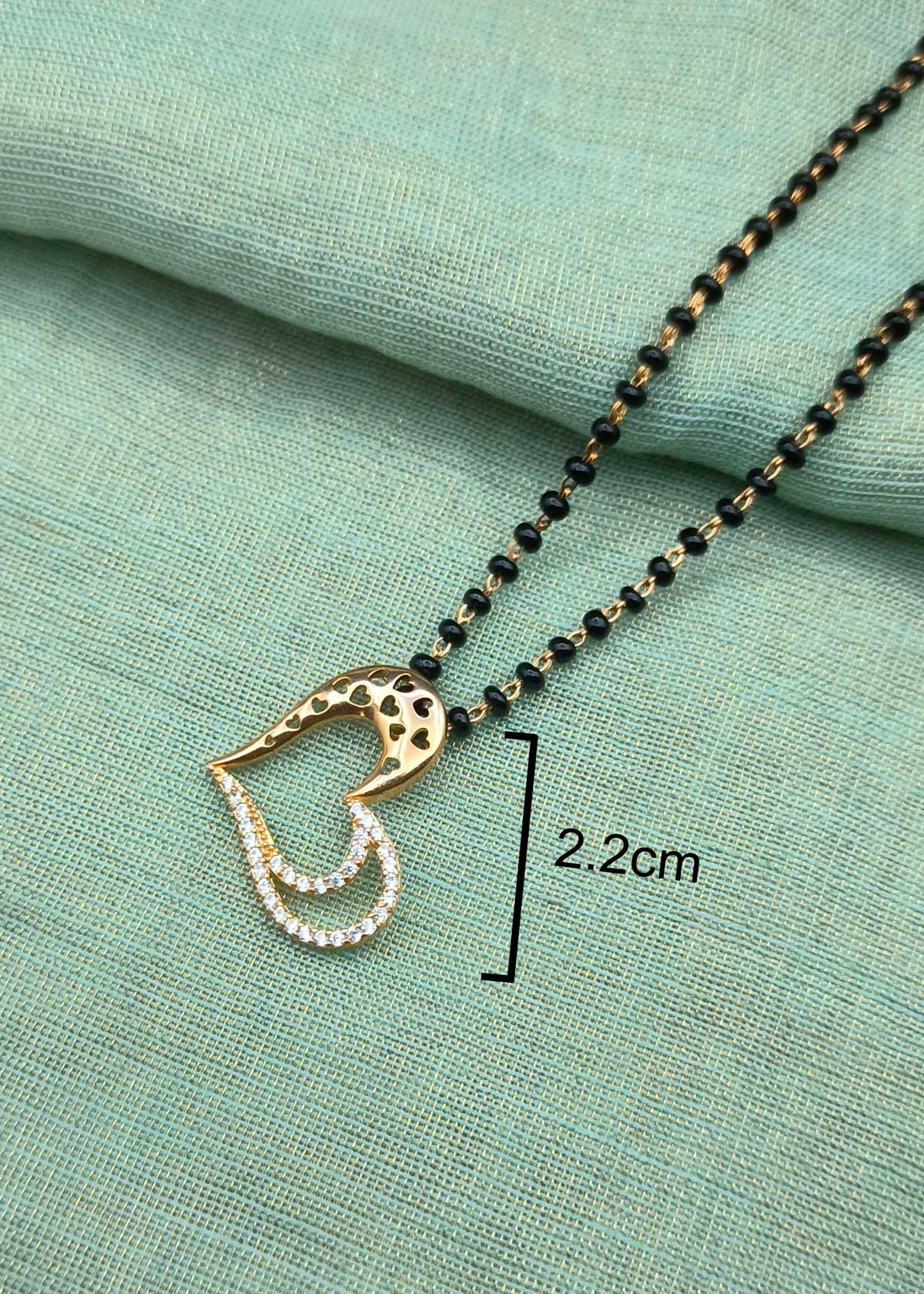 Modern Style Cubic Zircon Heart Shaped Mangalsutra Necklace