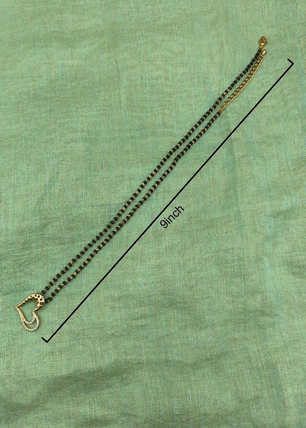 Modern Style Cubic Zircon Heart Shaped Mangalsutra Necklace