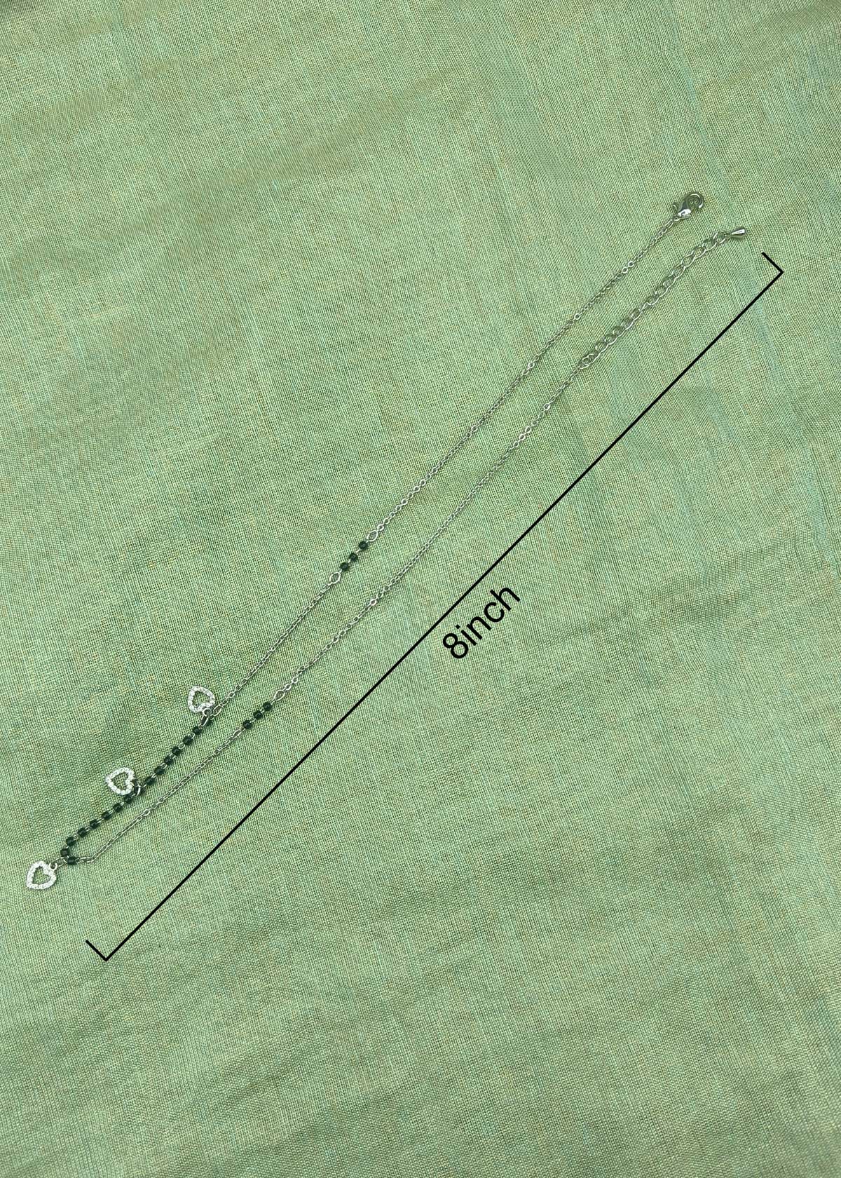 Cubic Zircon Heart Charms Gold And Silver Plated Delicate Mangalsutra Necklace