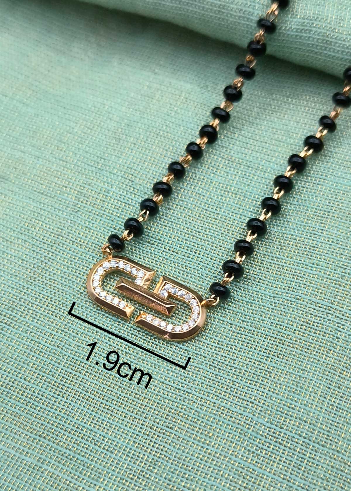 Stunning Cubic Zircon Interlocking Loop Pendant Mangalsutra Necklace