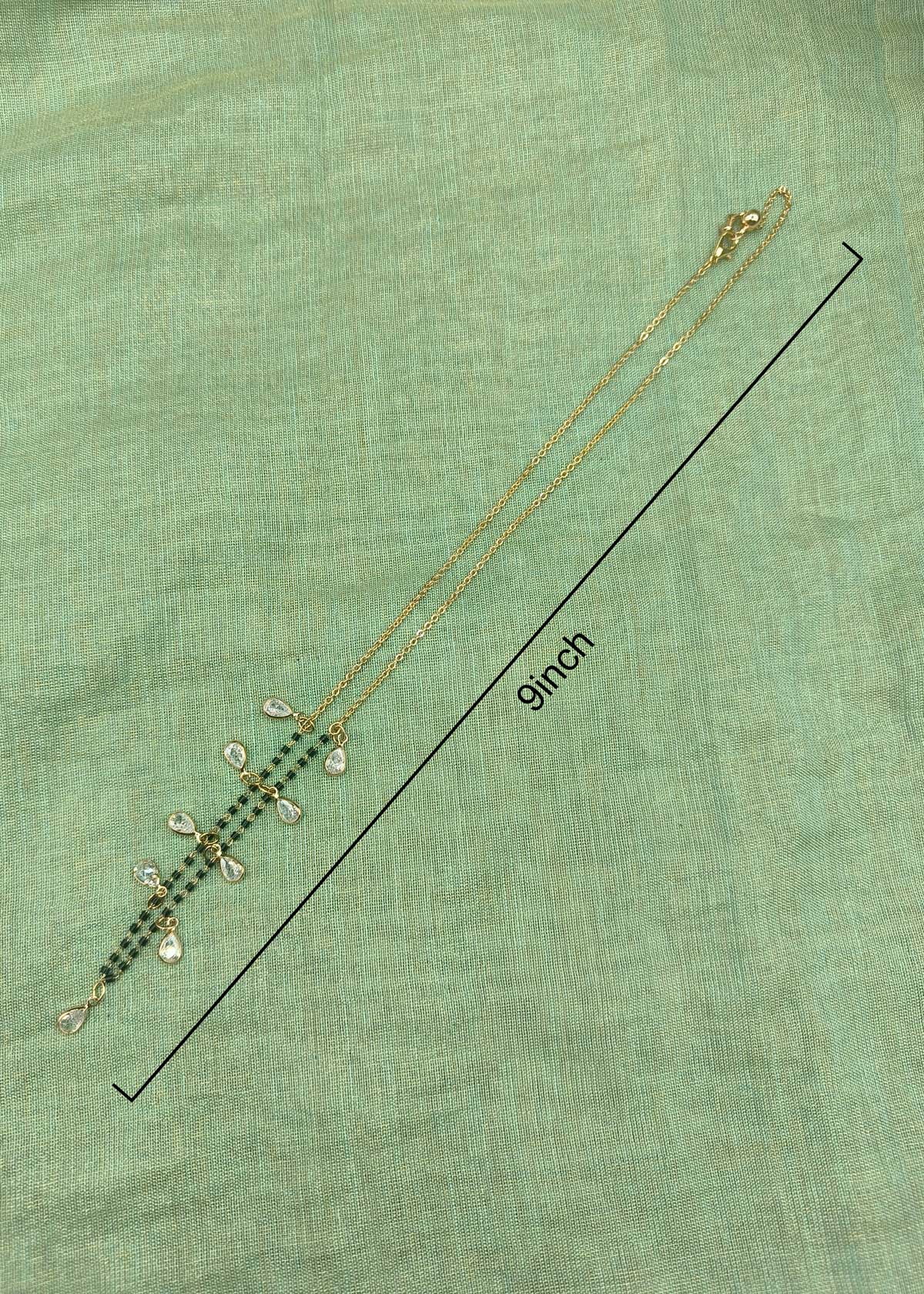 Elegant Gold And Silver Plated Multiple Plain Teardrop Charms Mangalsutra Necklace