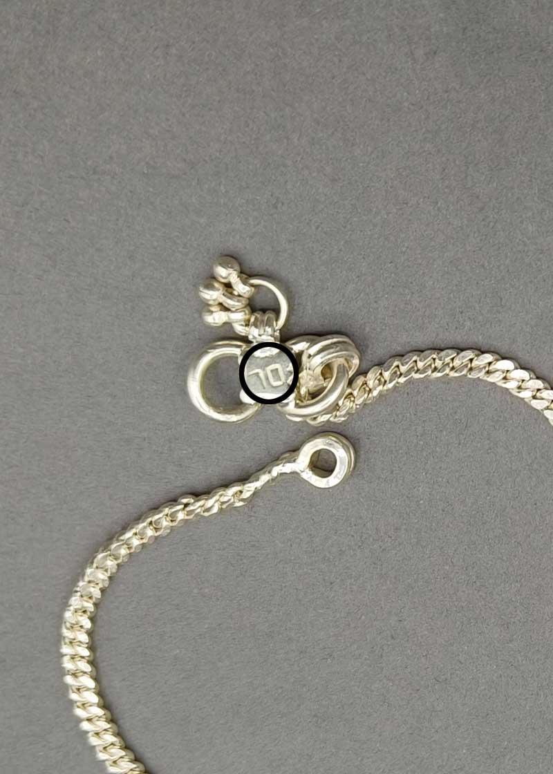 70.0 Sterling Silver Simple Chain Style Baby Payal/ Anklet With Ghungroo