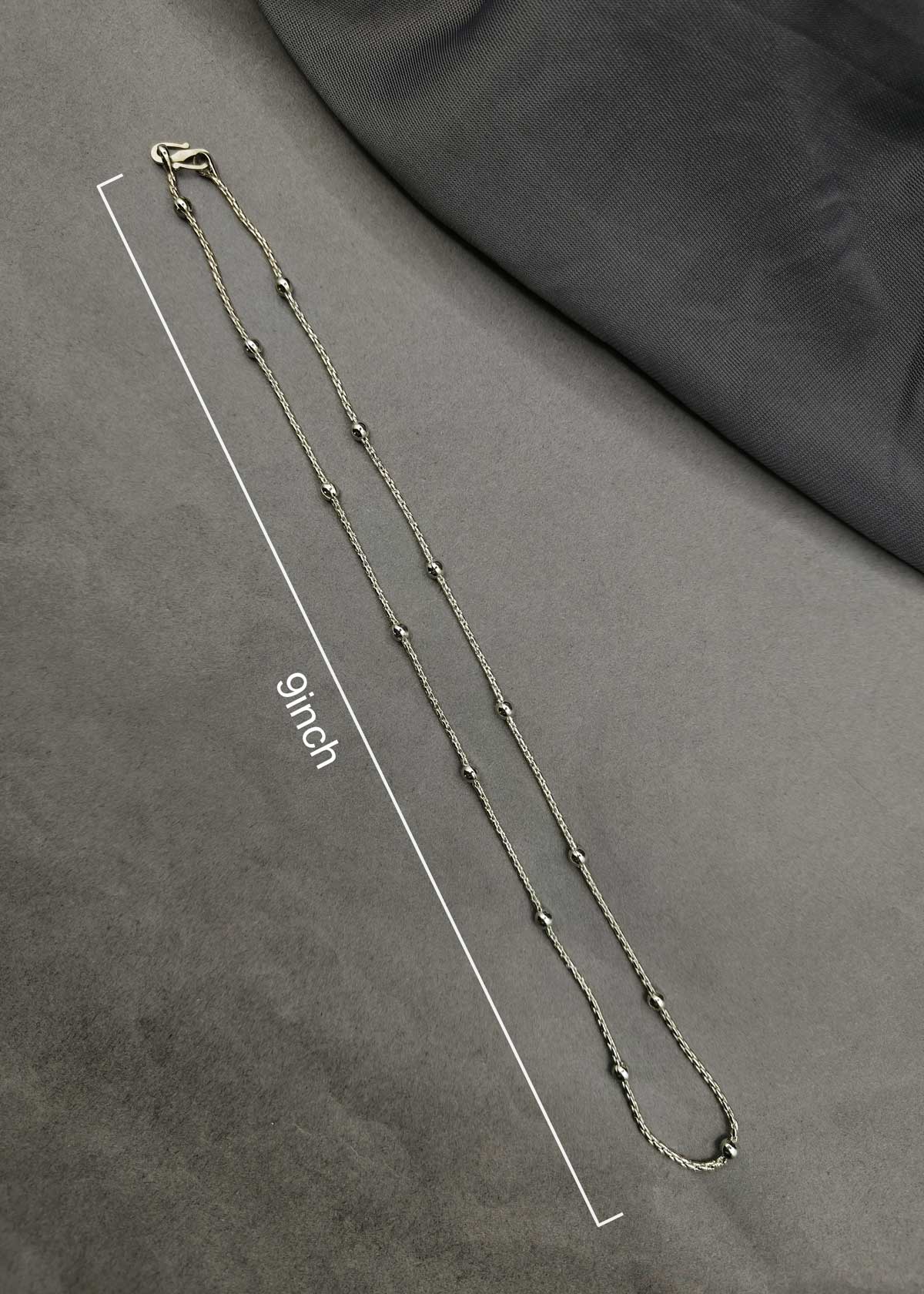 Delicate Link and Ball Design Silver Plated Chain For Women