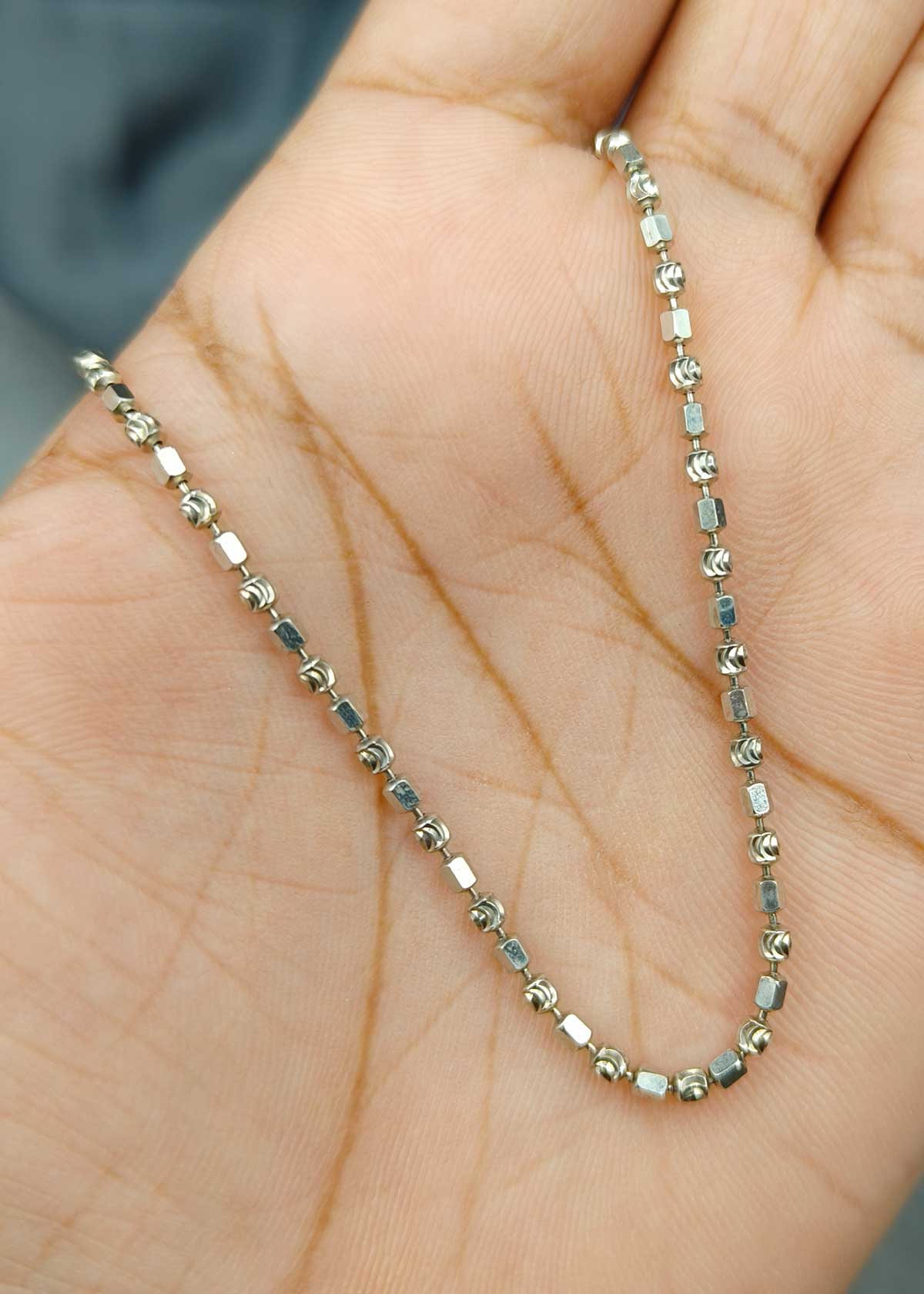 Elegant Geometric Pattern 92.5 Sterling Silver Women Chain