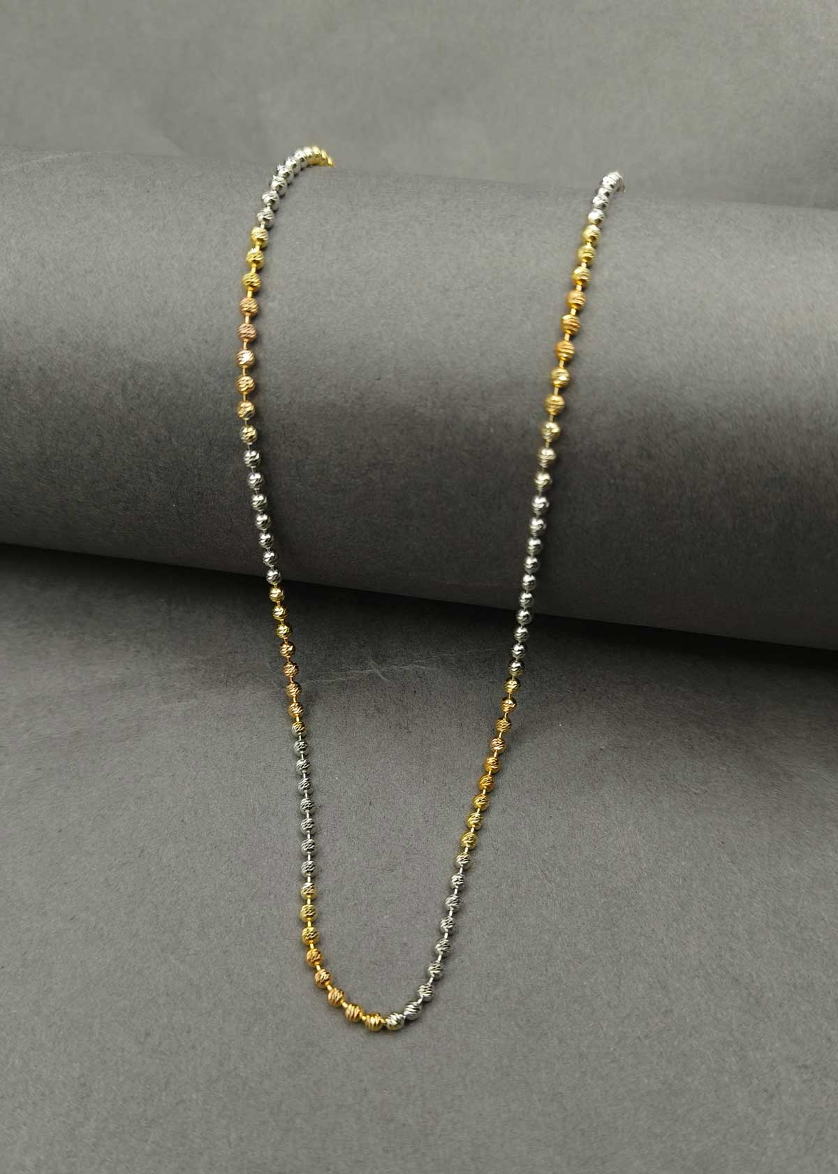 Luxurious 92.5 Sterling Silver Triple Polish Ball Design Women Chain