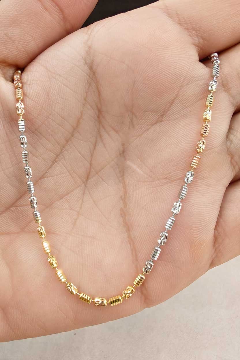 92.5 Sterling Silver Versatile Textured Bar And Circular Links Triple Polish Women Chain