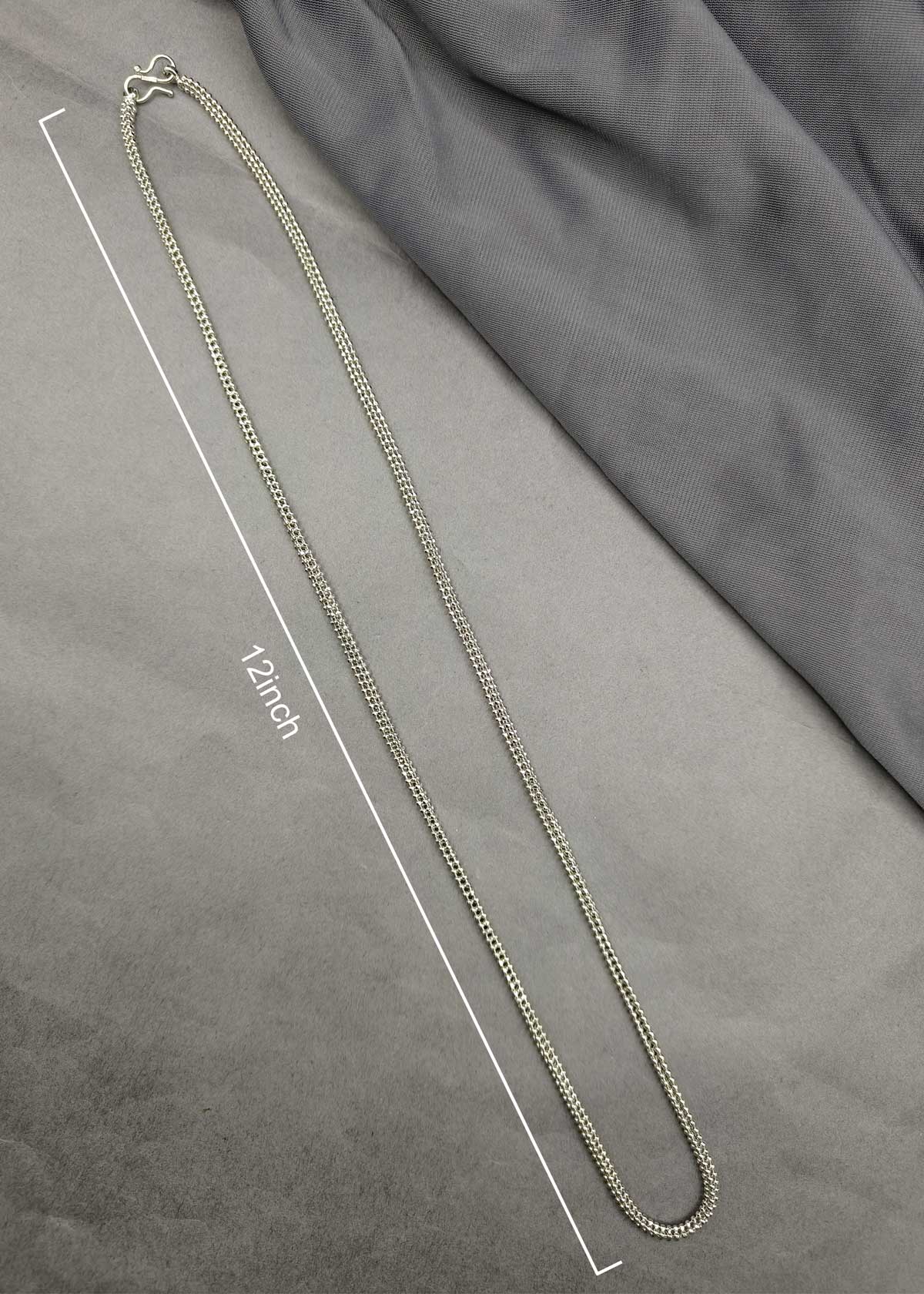 Textured Link Design Silver Plated Women Chain