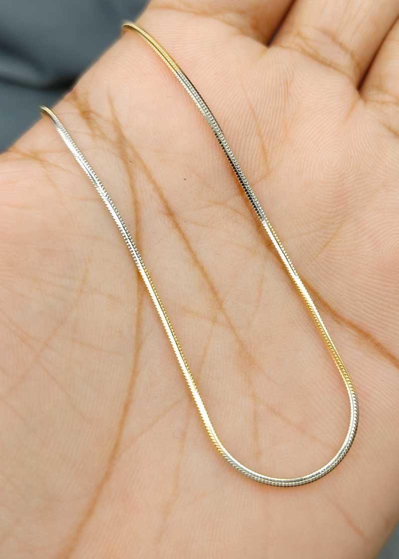 92.5 Sterling Silver Smooth Snake Link Design Women Chain