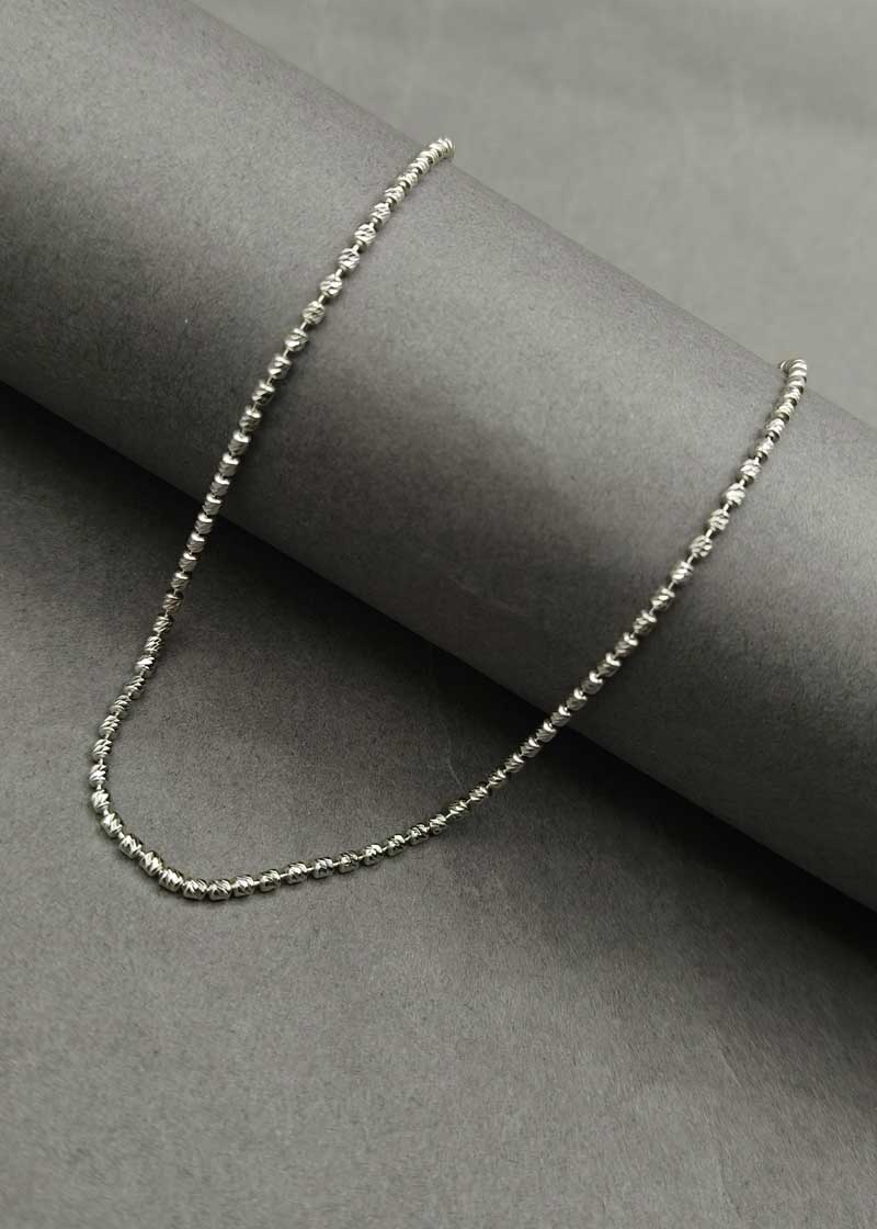 Diamond Cut Beads 92.5 Sterling Silver Women Chain