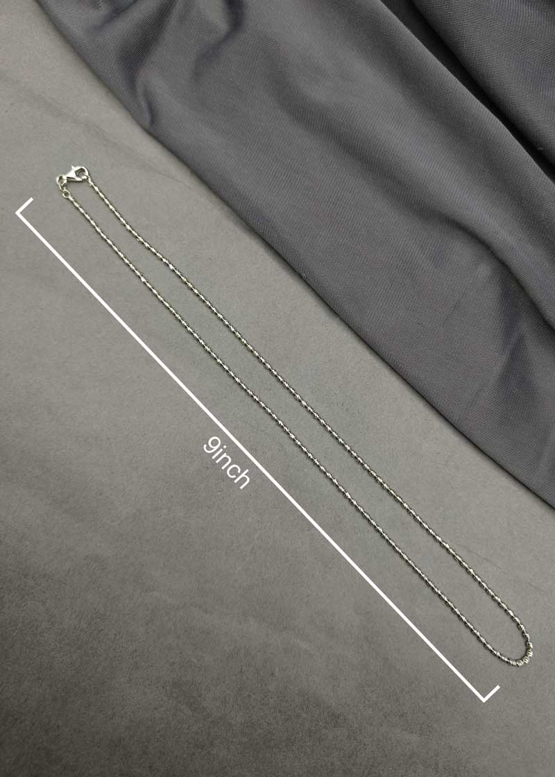 Diamond Cut Beads 92.5 Sterling Silver Women Chain