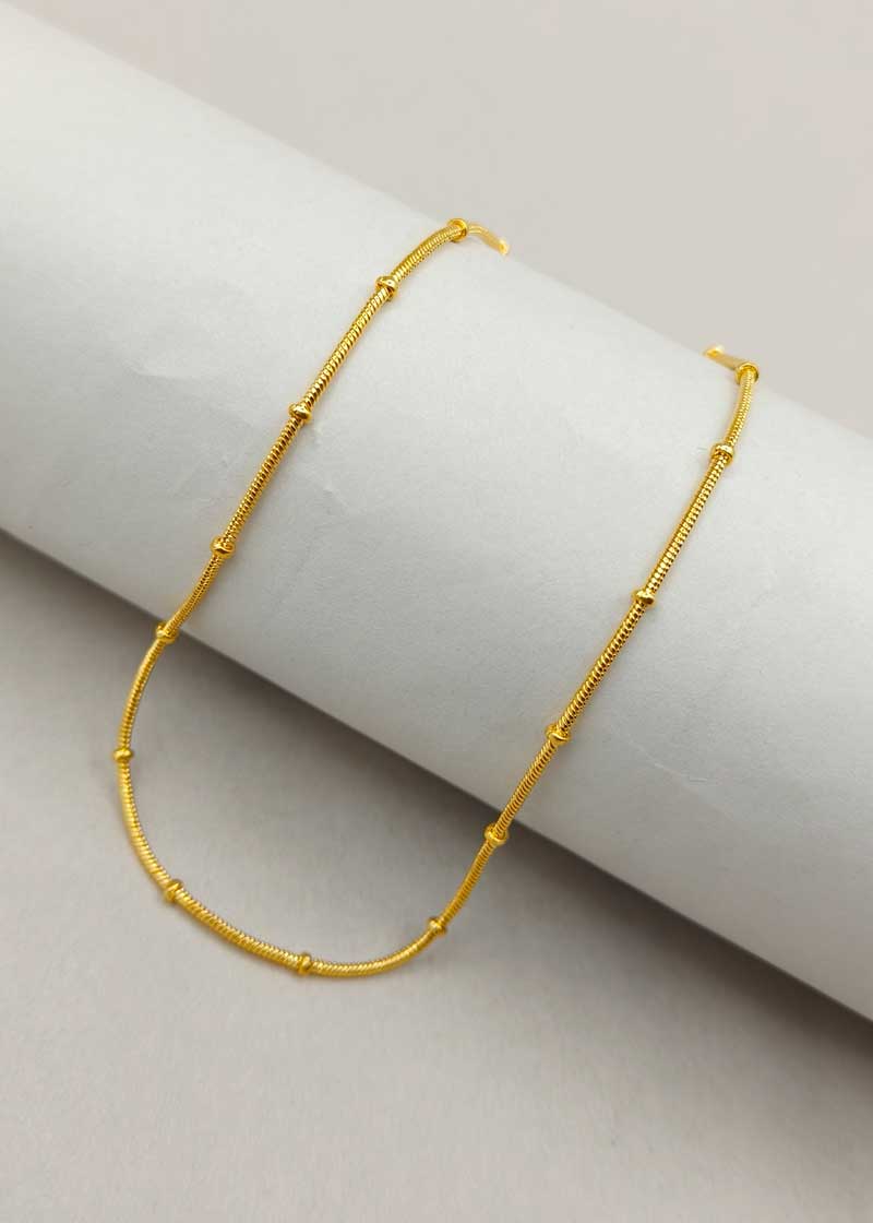 Beautiful Gold Plated Ball Design Women Chain