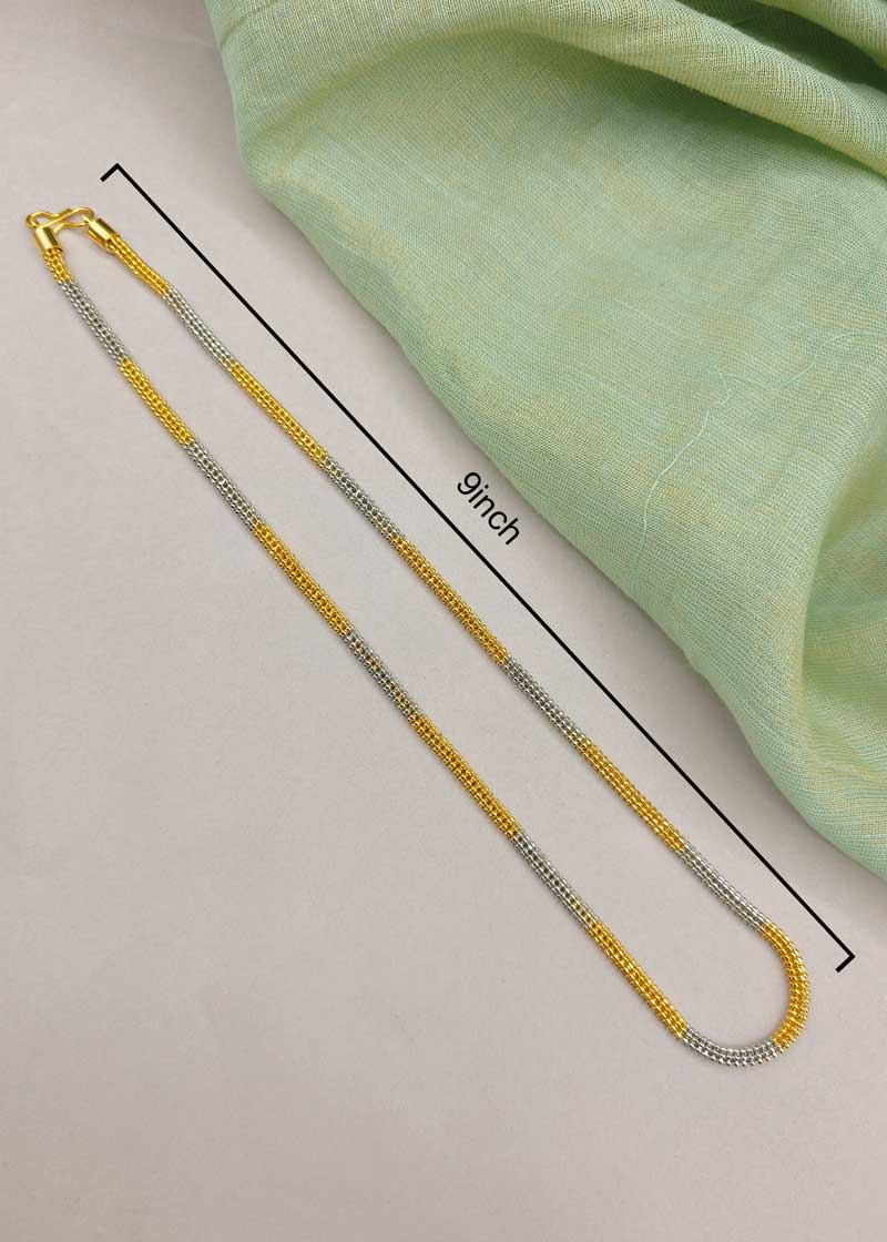 Two Tone Round Link Design Women Chain