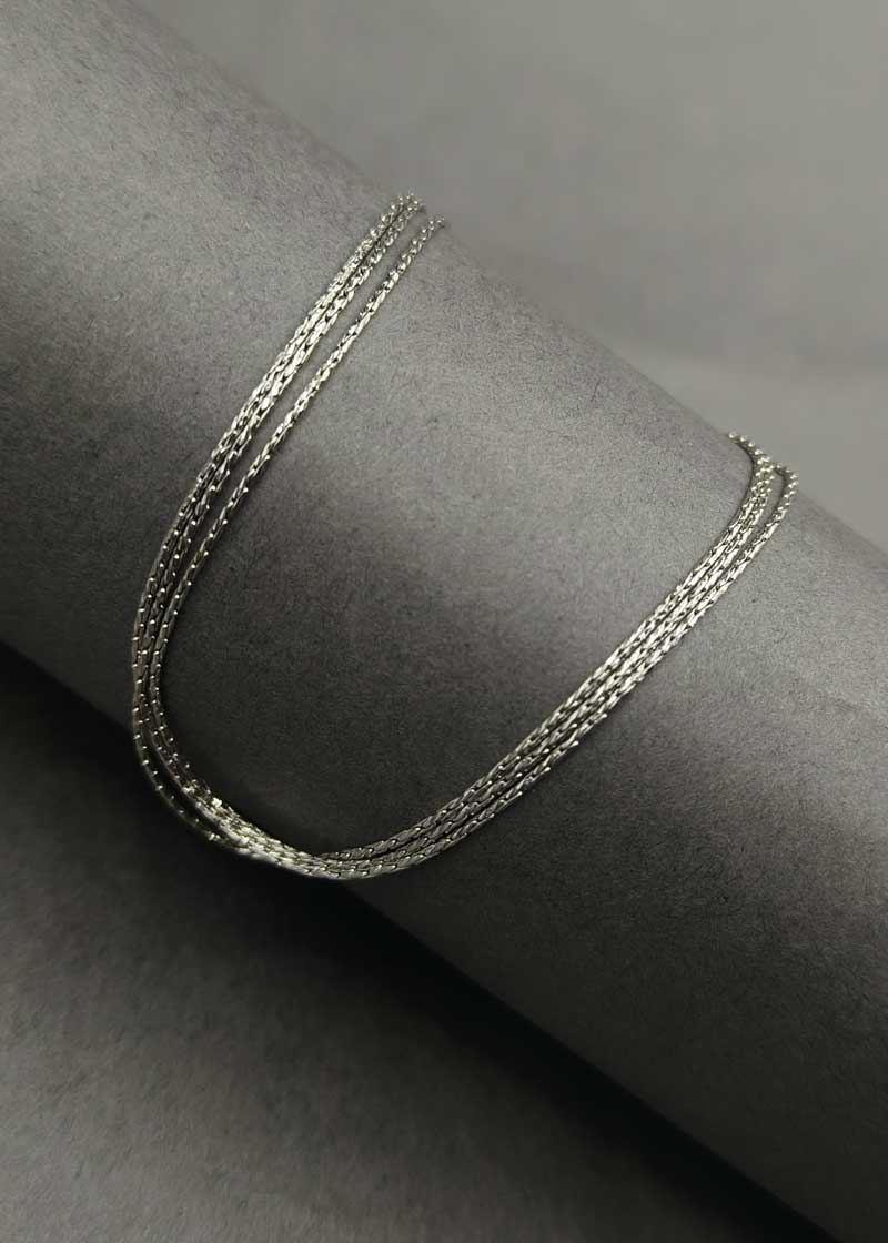 Triple Layered Delicate 92.5 Sterling Silver Women Chain
