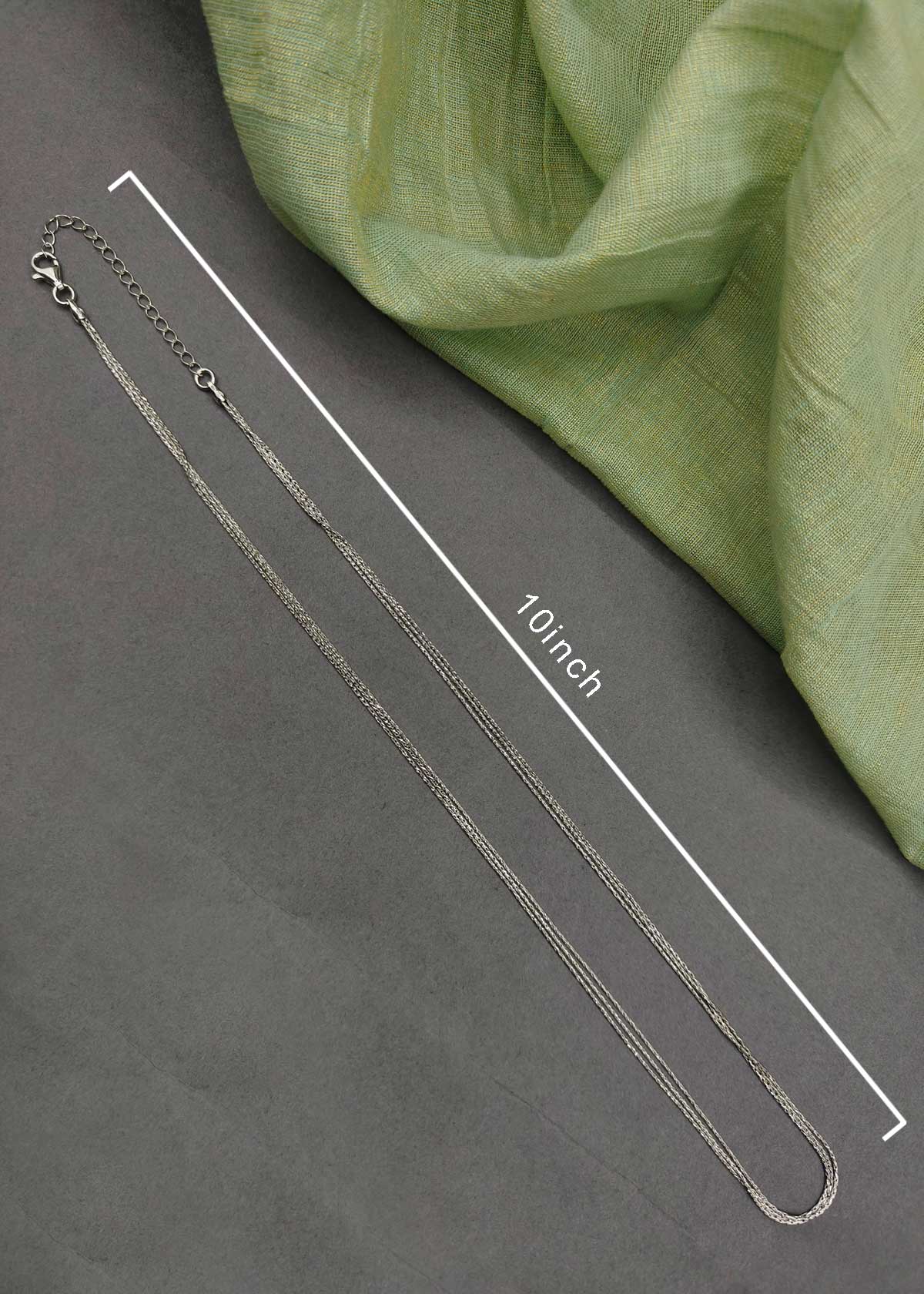 92.5 Sterling Silver Triple Layered Delicate Women Chain